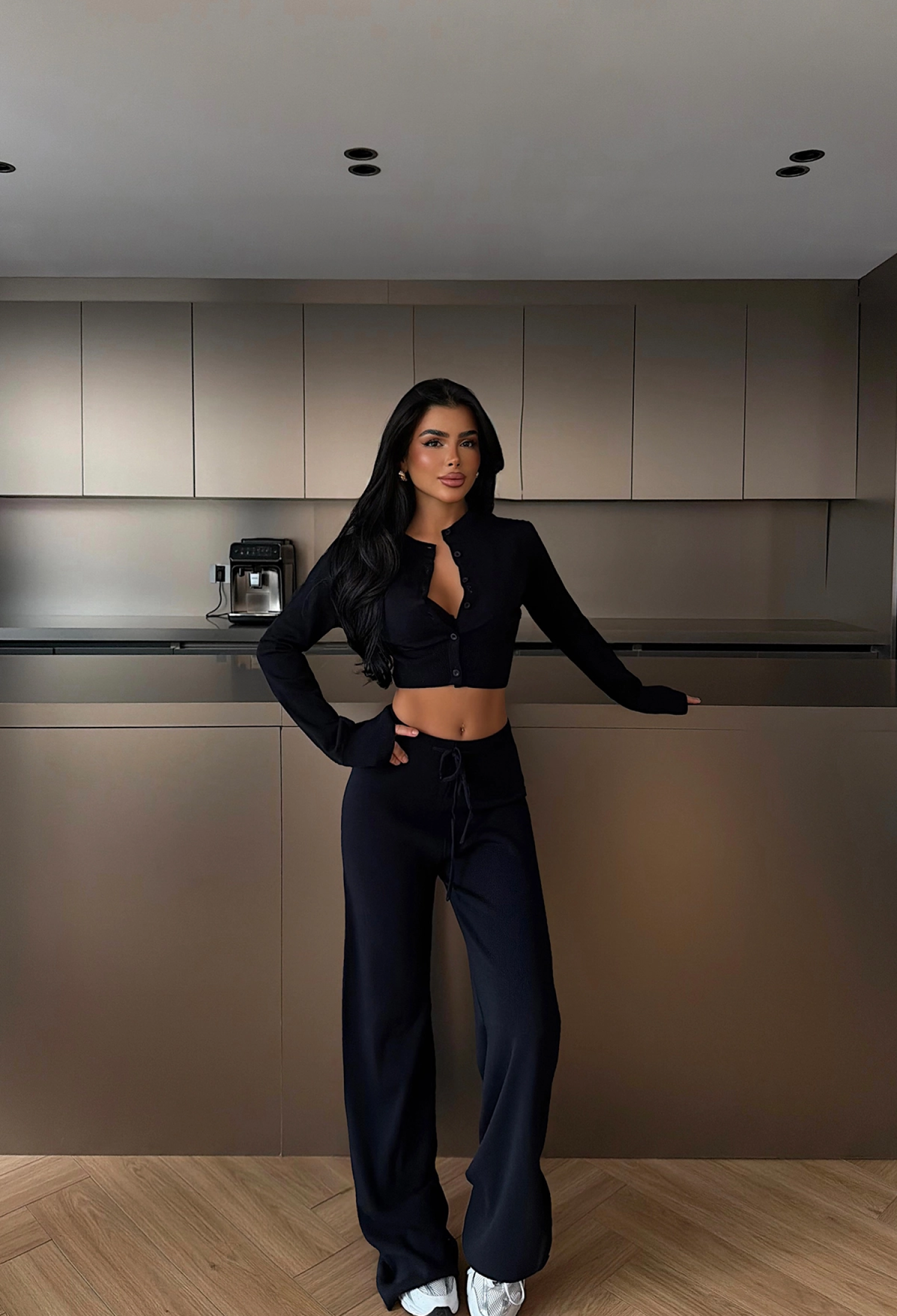 Black Casual Sport Set With Palazzo Pants - Brand: EYYO ATELIER - Women & Kids, Baby Clothes Wholesale - TheBS Women