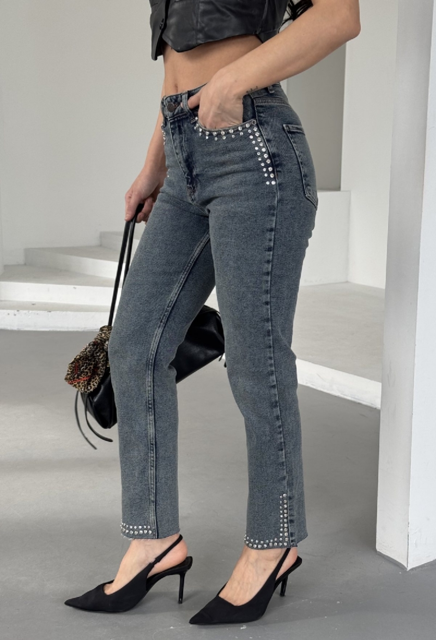 Grey Cigarette Pants High Waist Straight Leg - Brand: XLove - Women & Kids, Baby Clothes Wholesale - TheBS Women