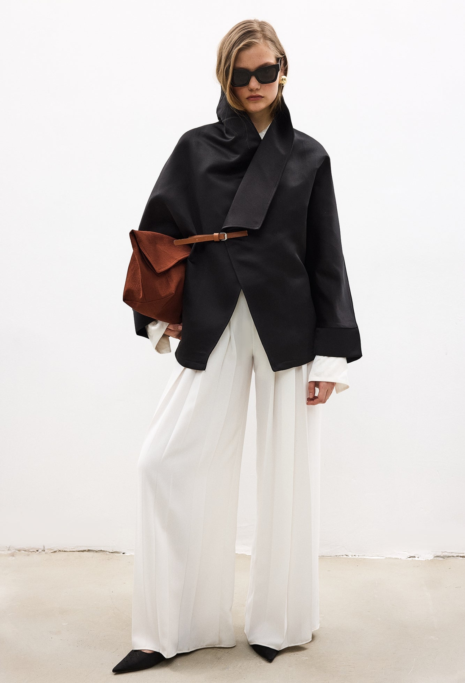 Black Elegant Wrapover Jacket - Brand: Touche Prive - Women & Kids, Baby Clothes Wholesale - TheBS Women