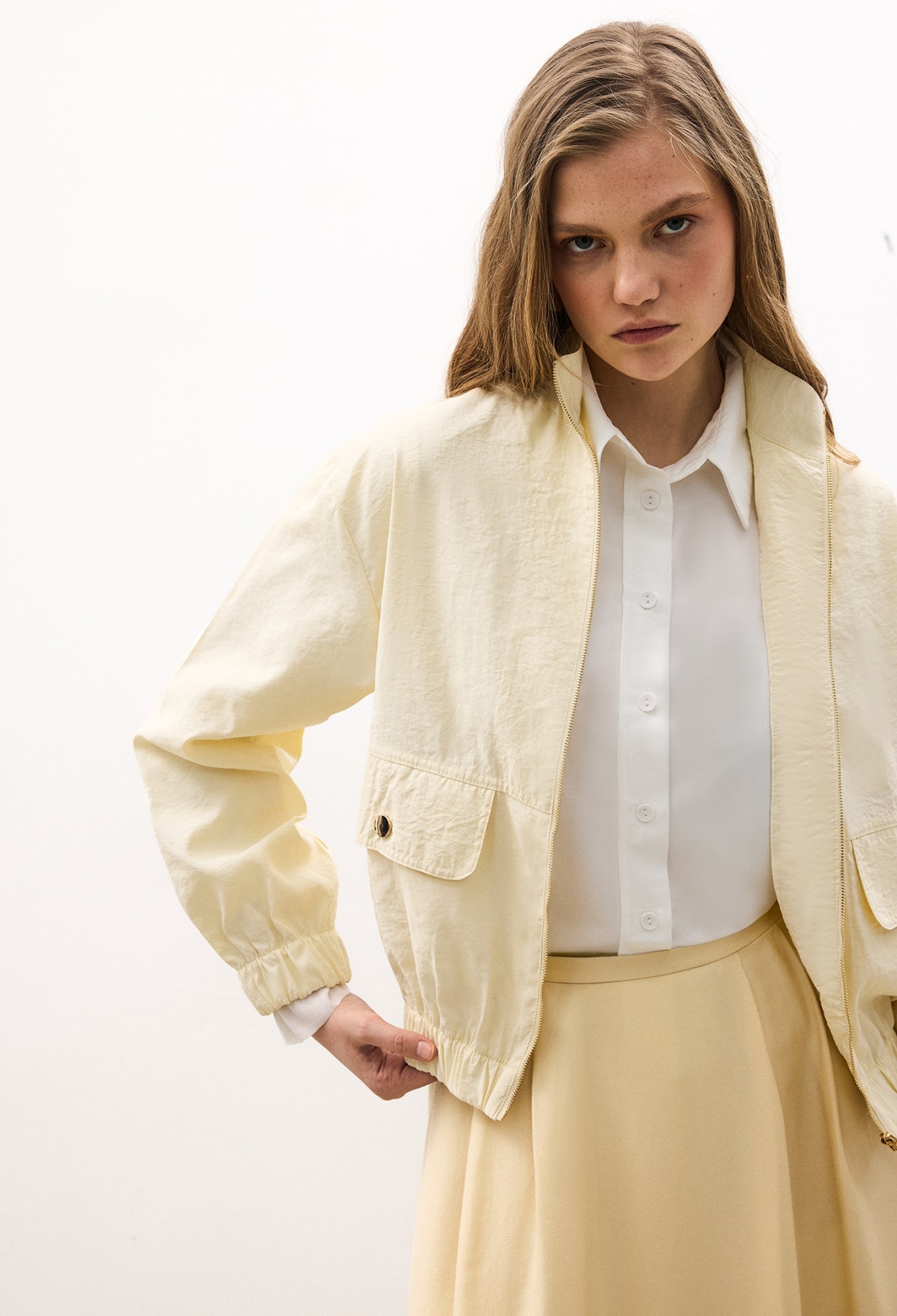 Beige Bomber Jacket - Brand: Touche Prive - Women & Kids, Baby Clothes Wholesale - TheBS Women