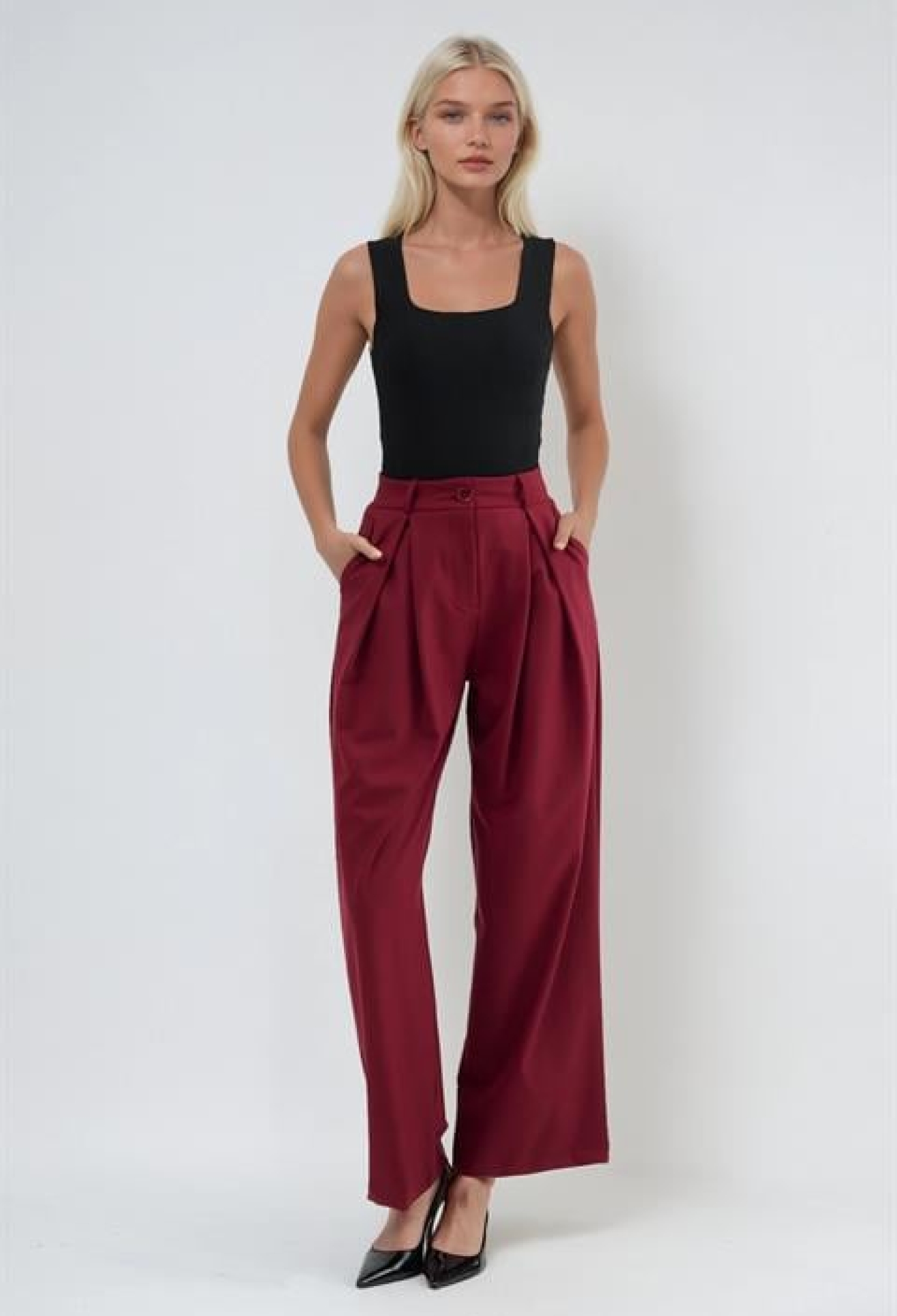 Claret Red Elegant Palazzo Pants - Brand: Sobe Istanbul - Women & Kids, Baby Clothes Wholesale - TheBS Women