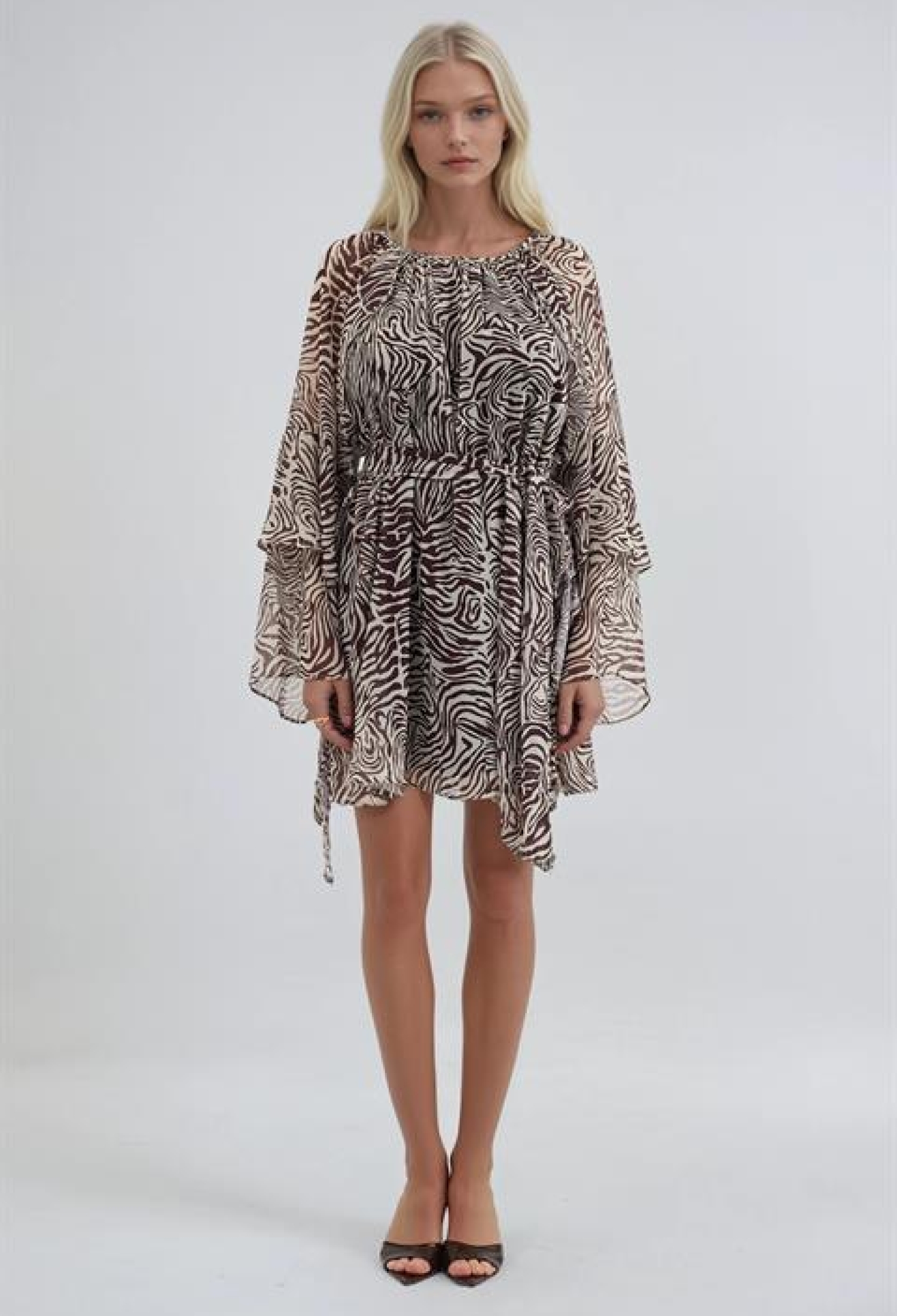 Beige Mini A-Line Animal Print Dress - Brand: Sobe Istanbul - Women & Kids, Baby Clothes Wholesale - TheBS Women