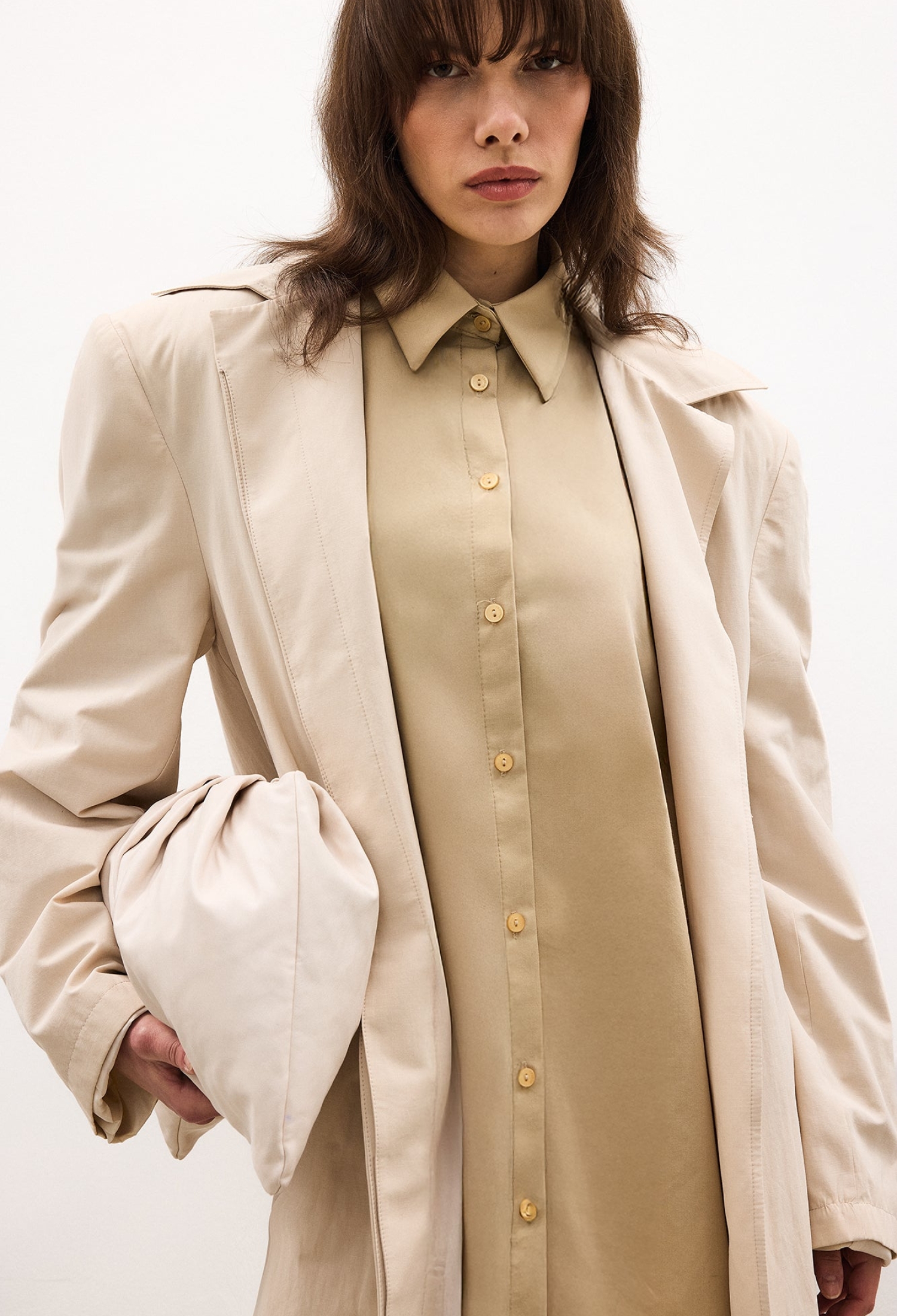 Oversized Fit Buttoned Shirt With Notched Neck - Brand: Touche Prive - Women & Kids, Baby Clothes Wholesale - TheBS Women