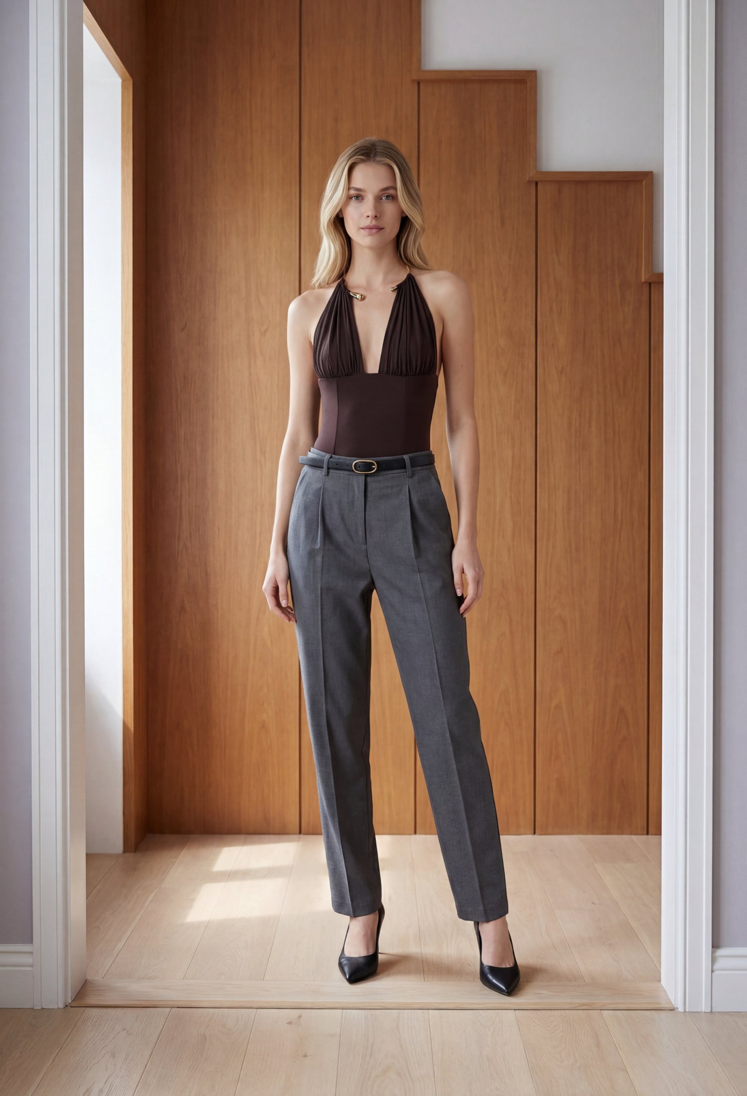 Elegant Formal Chinos Pants With High Waist - Brand: Ouz Fashion - Women & Kids, Baby Clothes Wholesale - TheBS Women