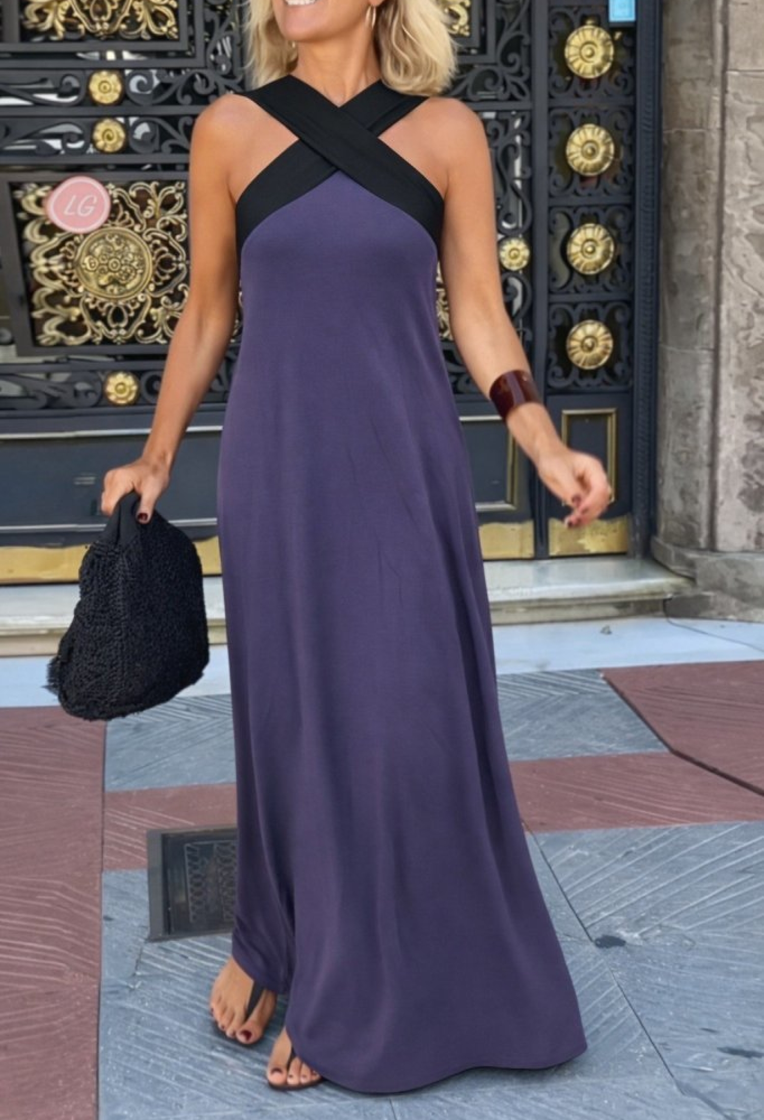 Sexy Purple Sleeveless Slip Dress With Halter Neck - Brand: Janes - Women & Kids, Baby Clothes Wholesale - TheBS Women