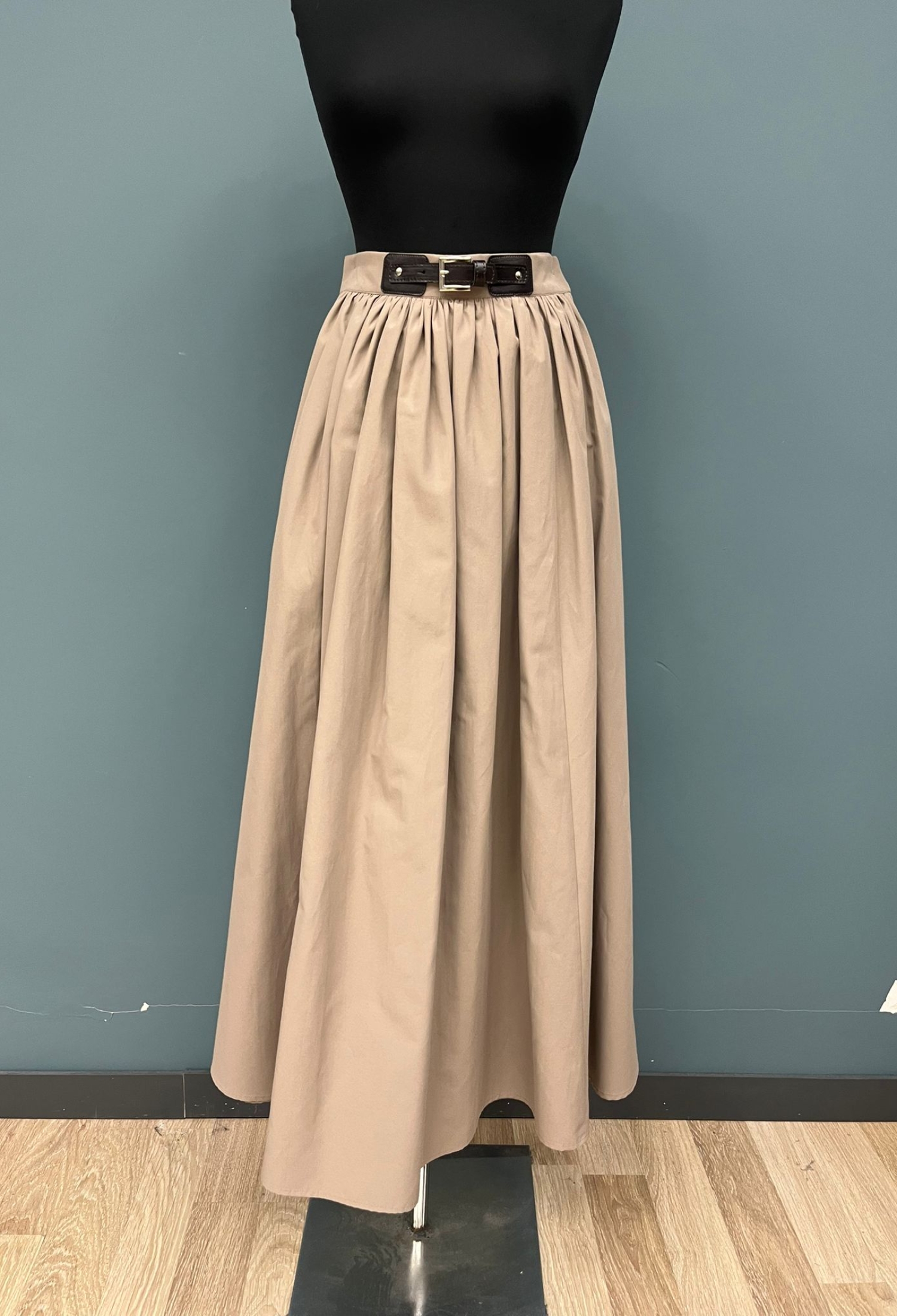 Beige High Waist Flared Maxi Skirt - Brand: SOUL - Women & Kids, Baby Clothes Wholesale - TheBS Women