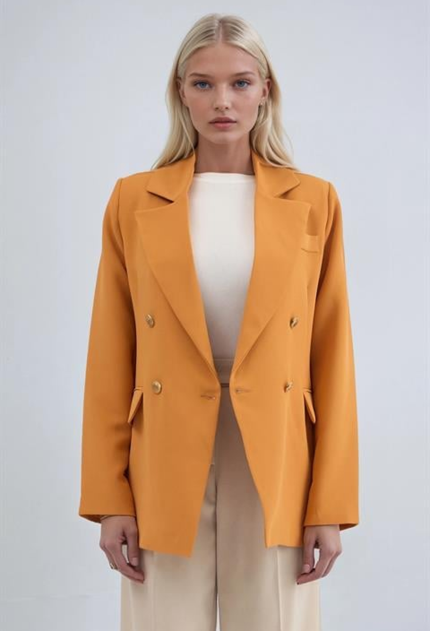 Orange Double-Breasted Blazer Jacket - Brand: Sobe Istanbul - Women & Kids, Baby Clothes Wholesale - TheBS Women