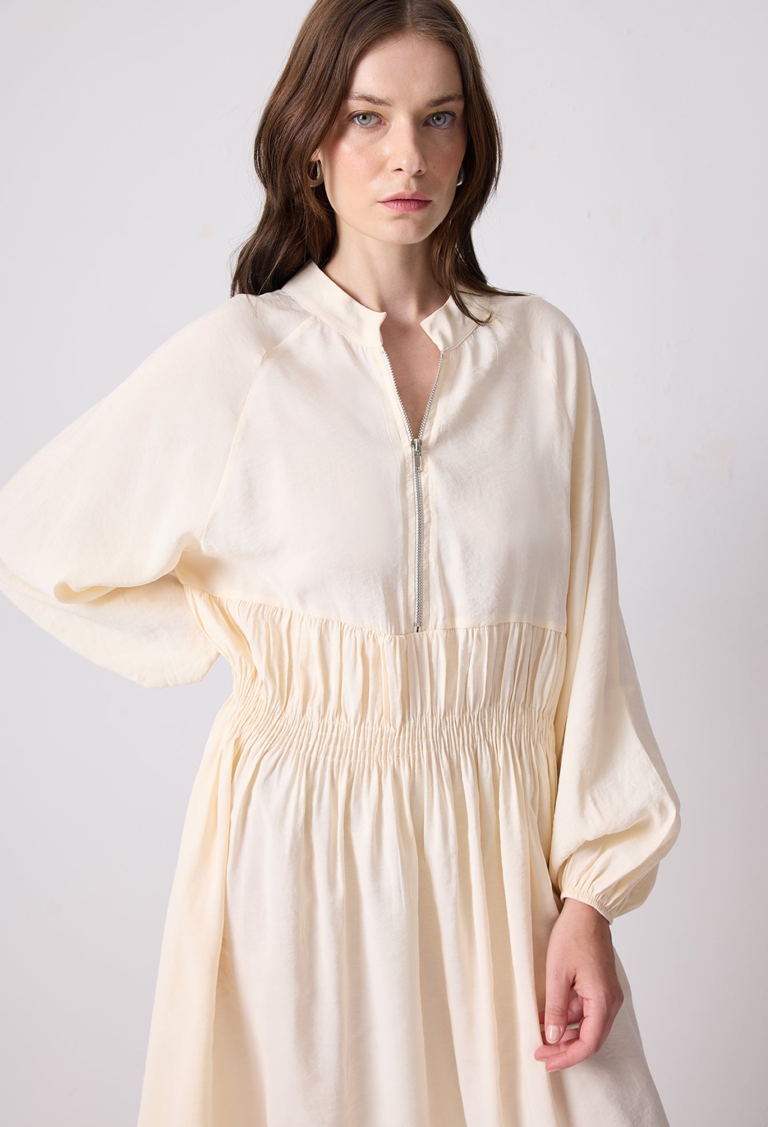 Beige Modest Elegant Casual Formal Dress - Brand: Touche Prive - Women & Kids, Baby Clothes Wholesale - TheBS Women