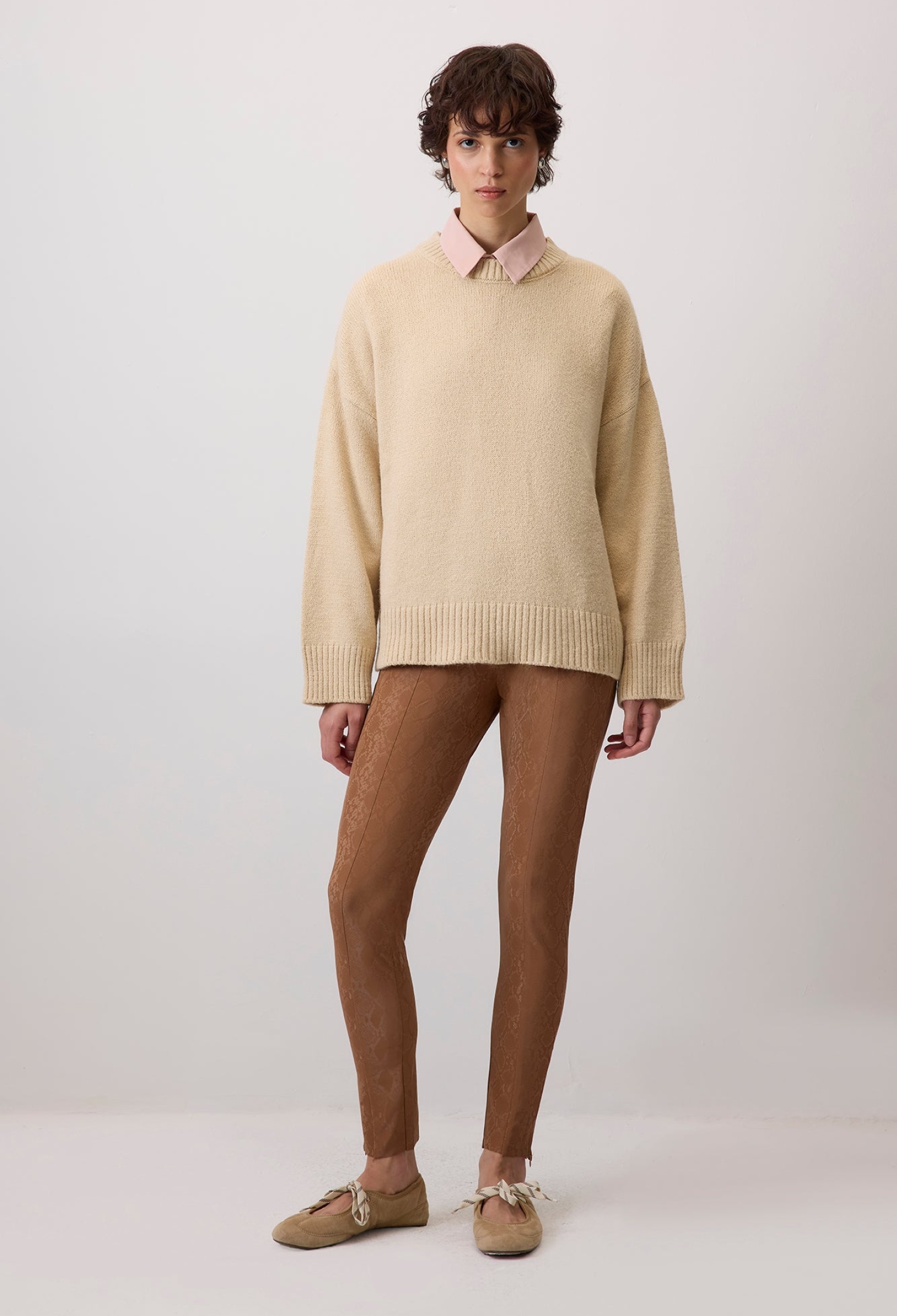 Brown Leggings With High Waist And Animal Print - Brand: Touche Prive - Women & Kids, Baby Clothes Wholesale - TheBS Women