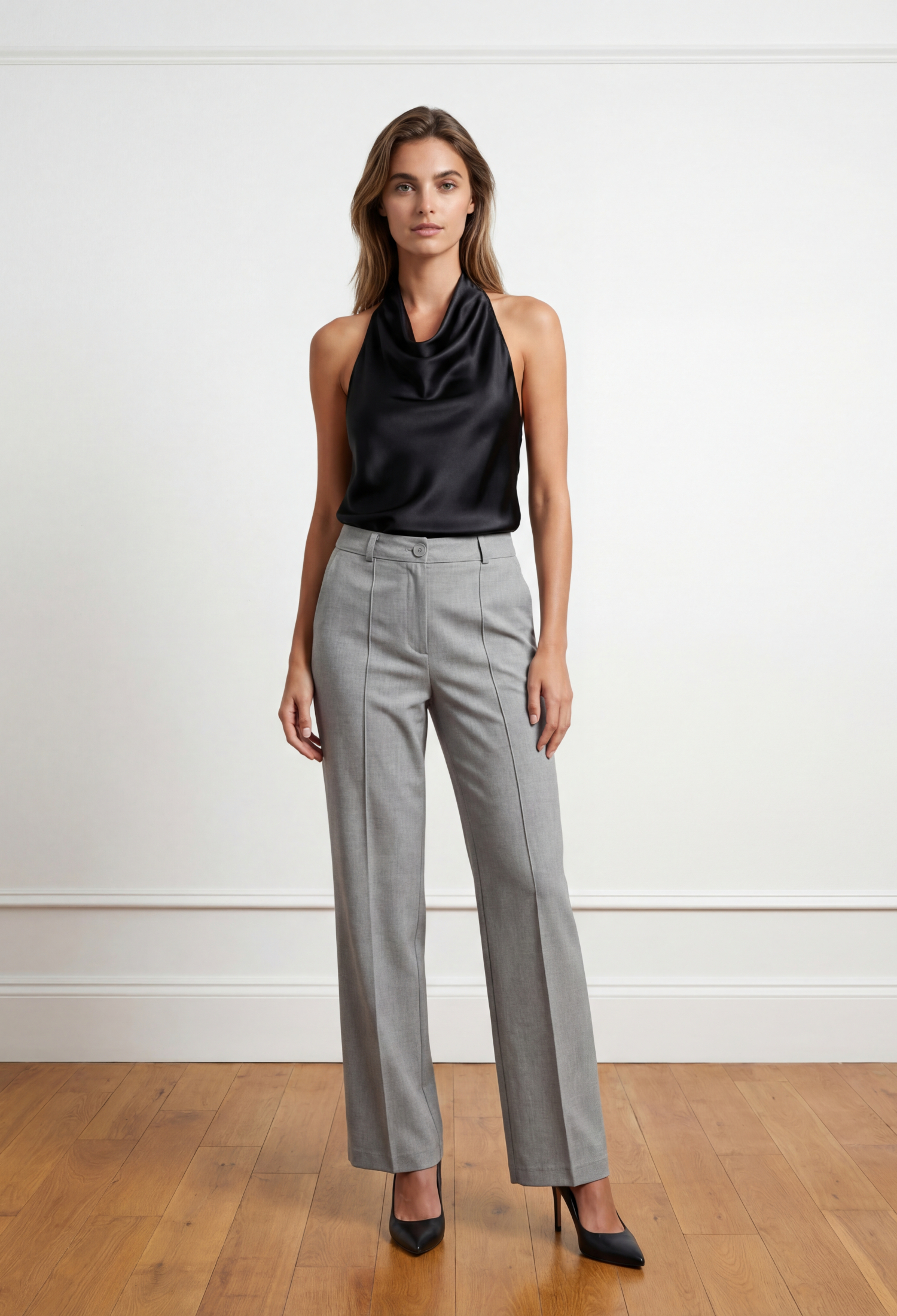 Formal Chinos Pants High Waist Straight Leg - Brand: Ouz Fashion - Women & Kids, Baby Clothes Wholesale - TheBS Women