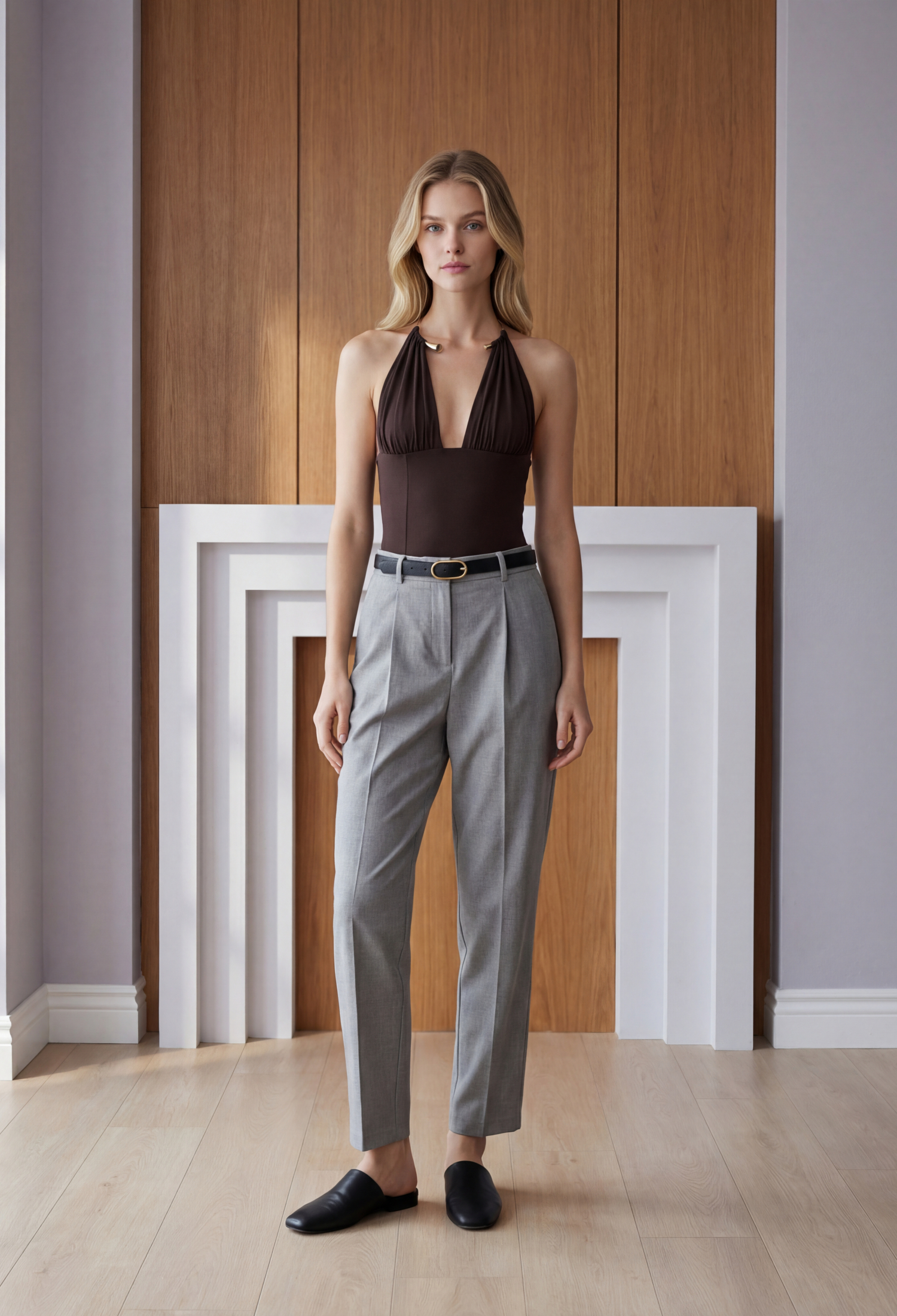 Elegant Chinos Pants - High WaistStraight Leg - Brand: Ouz Fashion - Women & Kids, Baby Clothes Wholesale - TheBS Women