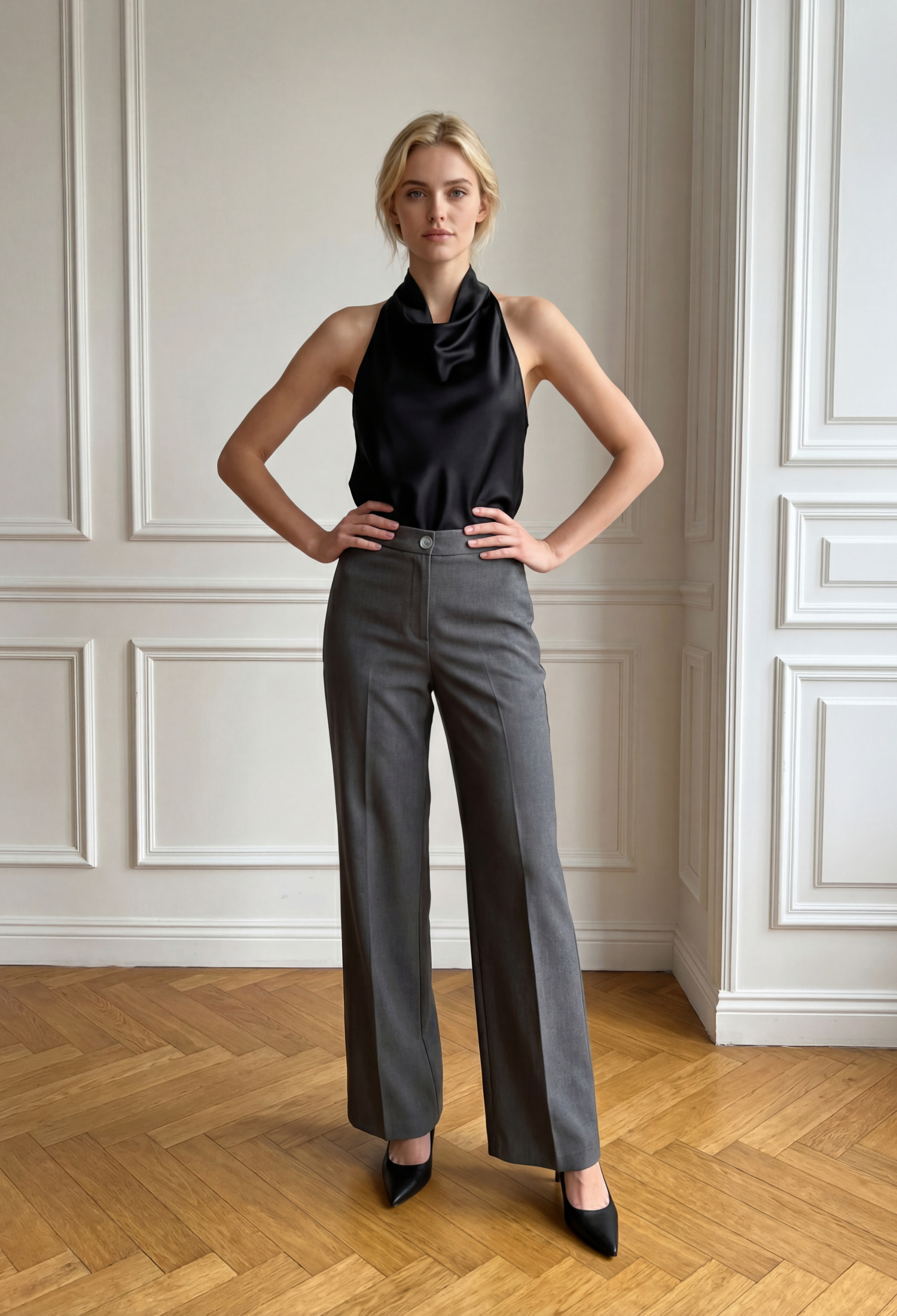 Formal Wide Leg Tapered Pants - Brand: Ouz Fashion - Women & Kids, Baby Clothes Wholesale - TheBS Women