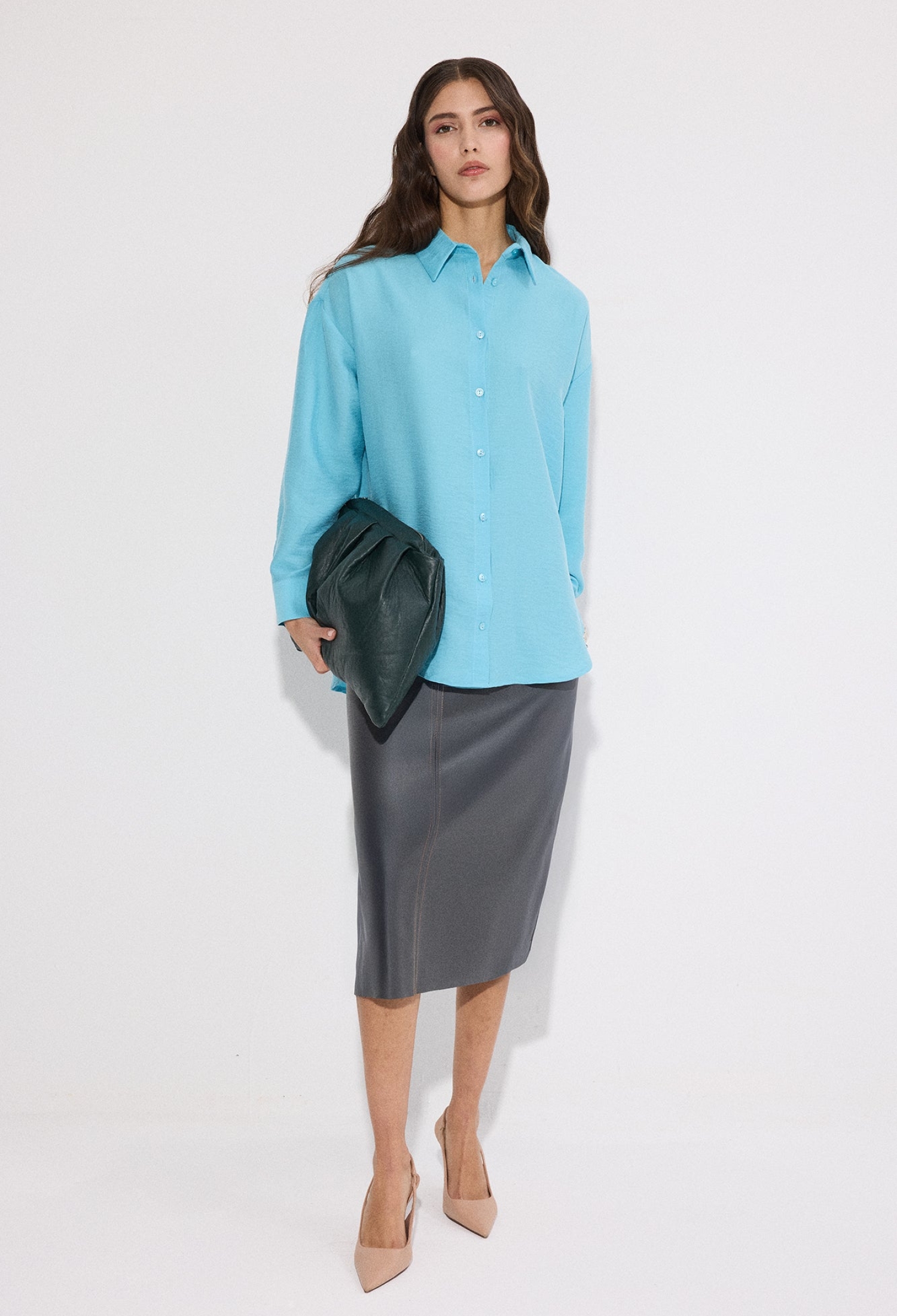 Oversized Formal Polo Neck Shirt - Brand: Touche Prive - Women & Kids, Baby Clothes Wholesale - TheBS Women