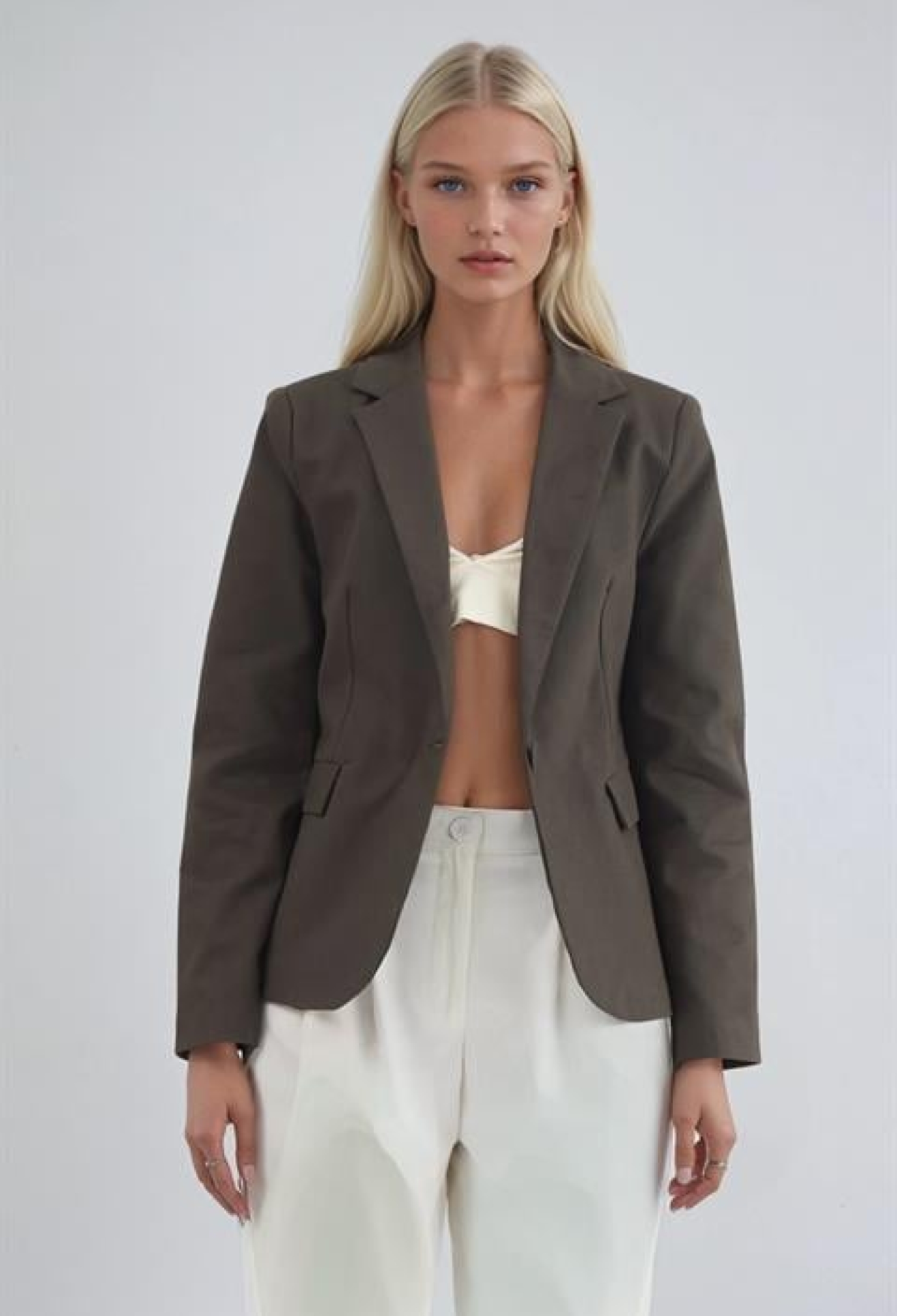 Brown Single-Breasted Blazer Jacket - Brand: Sobe Istanbul - Women & Kids, Baby Clothes Wholesale - TheBS Women
