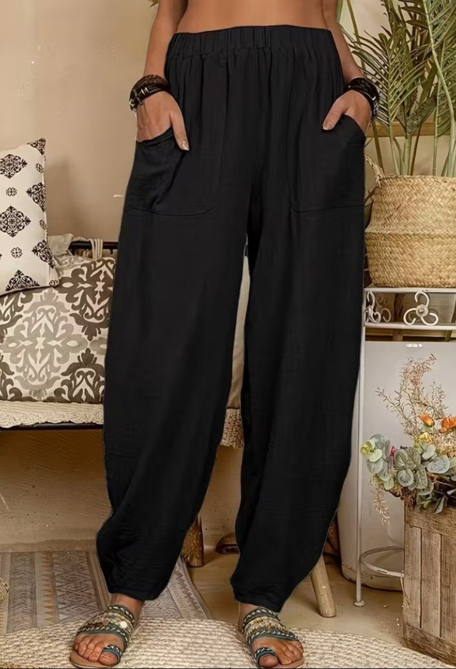 Boho Harem/Genie Pants With Balloon Legs - Brand: Janes - Women & Kids, Baby Clothes Wholesale - TheBS Women