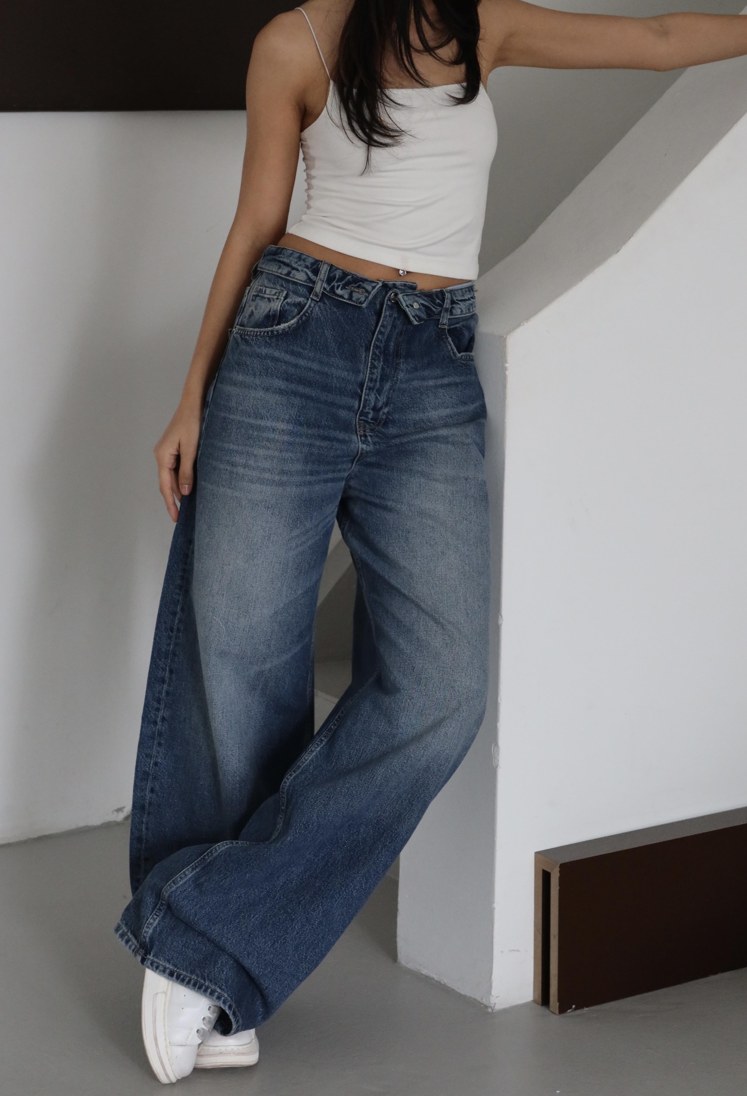 Blue Jeans High Waist Mom Wide Leg Casual Buttoned - Brand: LACARINO - Women & Kids, Baby Clothes Wholesale - TheBS Women