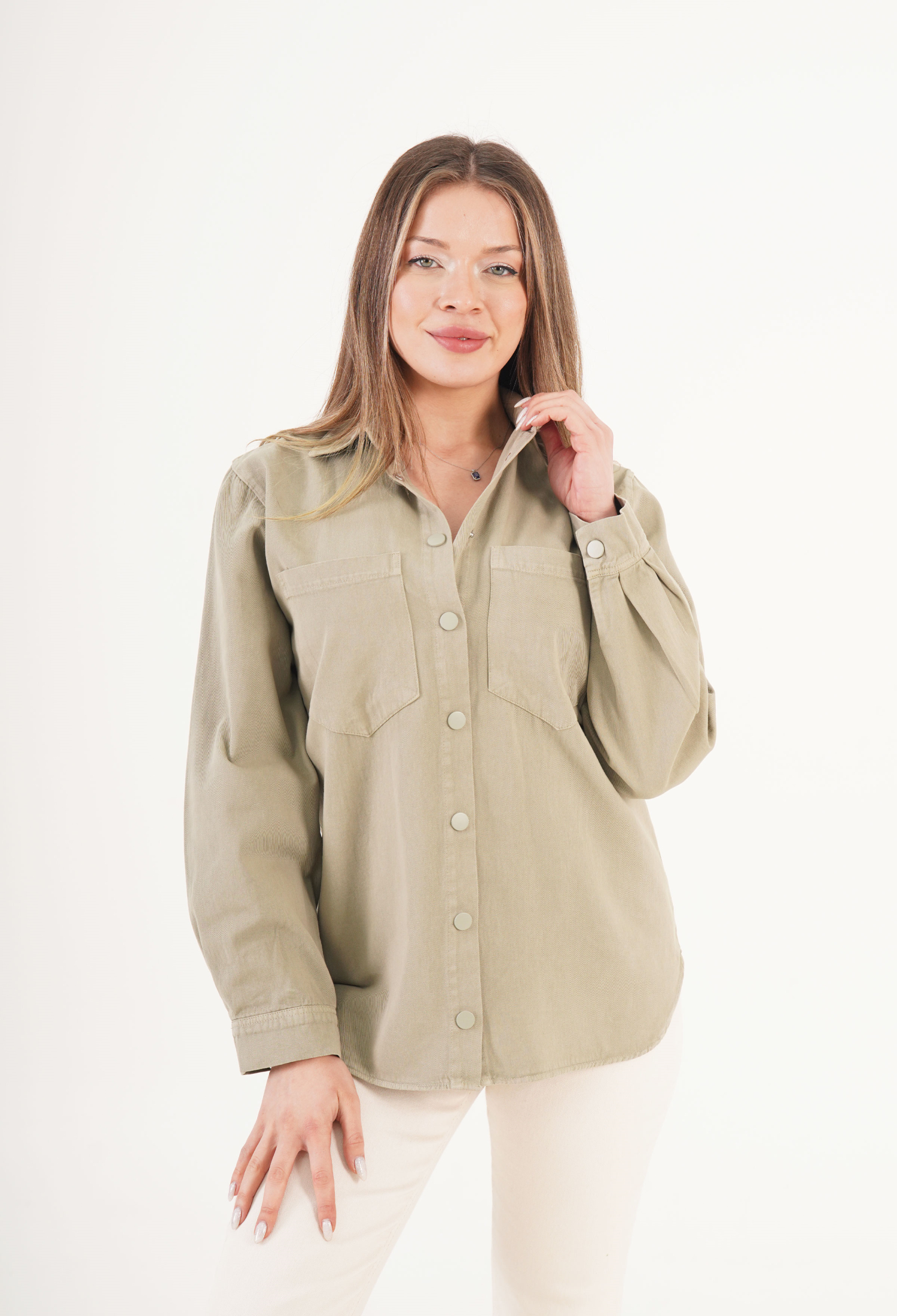 Blouse With Polo Neck And Long Sleeves - Brand: Lustrin - Women & Kids, Baby Clothes Wholesale - TheBS Women