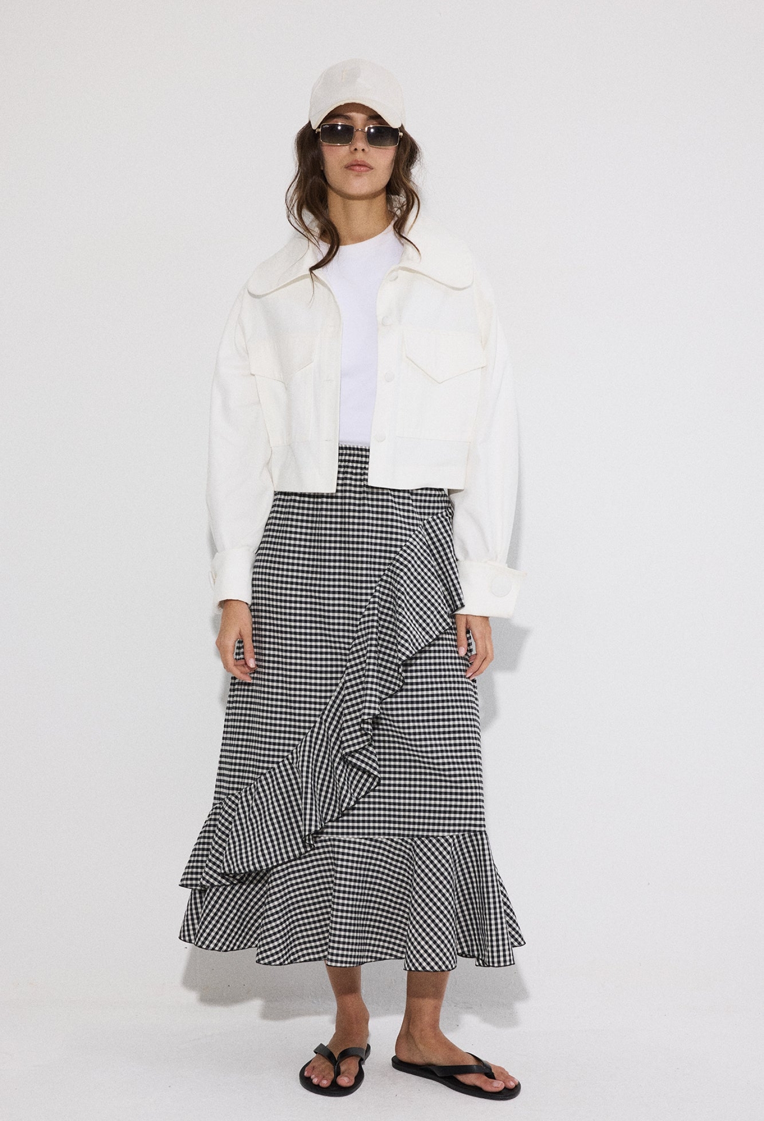 Black Checkered Layered Maxi Skirt - Brand: Touche Prive - Women & Kids, Baby Clothes Wholesale - TheBS Women