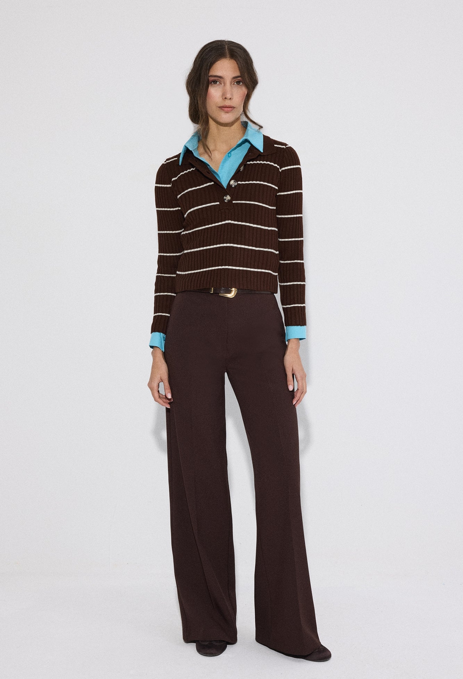 Preppy Slim Fit Striped Sweater - Brand: Touche Prive - Women & Kids, Baby Clothes Wholesale - TheBS Women