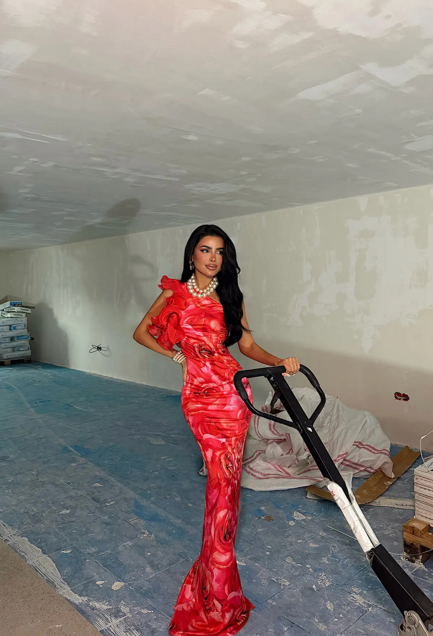 Red Glamorous One Shoulder Bodycon Dress - Brand: EYYO ATELIER - Women & Kids, Baby Clothes Wholesale - TheBS Women