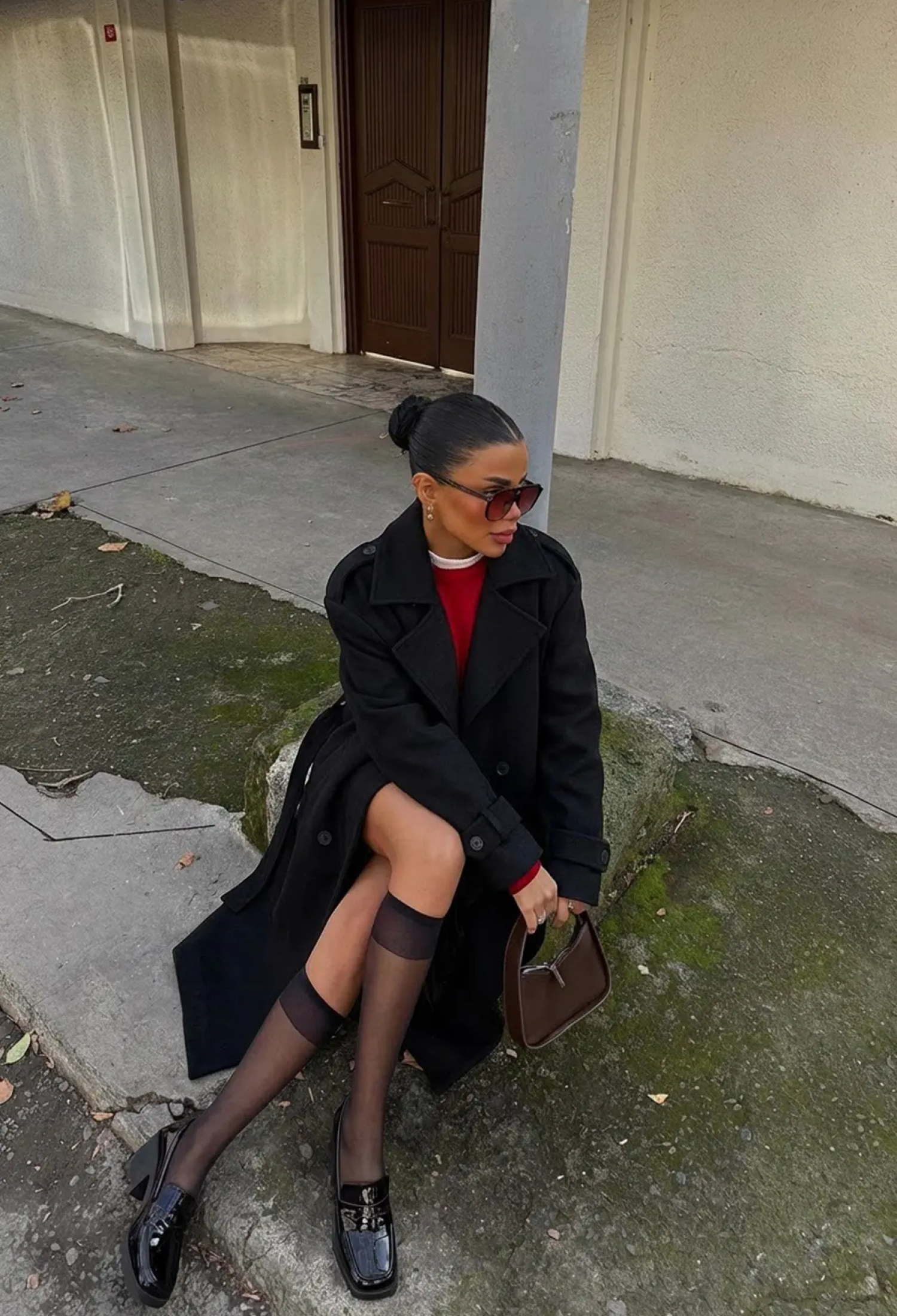 Black Single-Breasted Oversized Coat With Notched Collar - Brand: EYYO ATELIER - Women & Kids, Baby Clothes Wholesale - TheBS Women