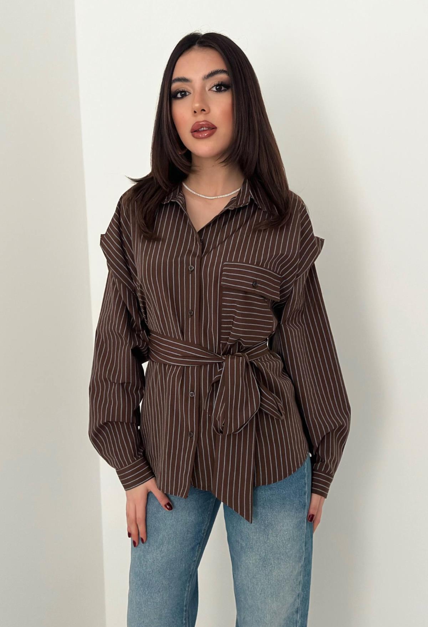 Striped Oversized Fit Shirt - Brand: Elisa - Women & Kids, Baby Clothes Wholesale - TheBS Women