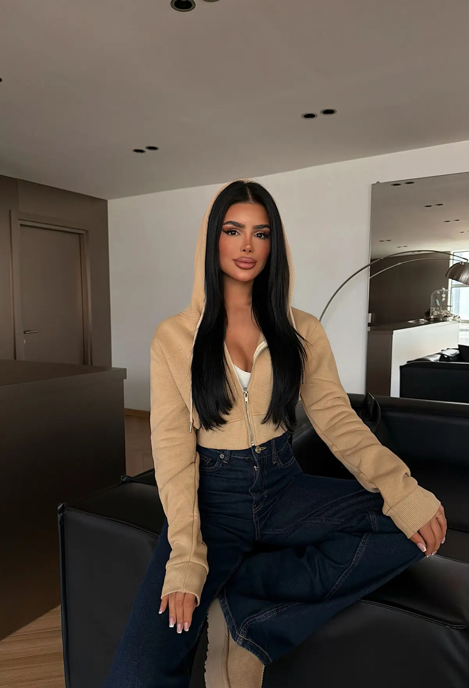 Slim Fit Hooded Neck Crop Cardigan - Brand: EYYO ATELIER - Women & Kids, Baby Clothes Wholesale - TheBS Women