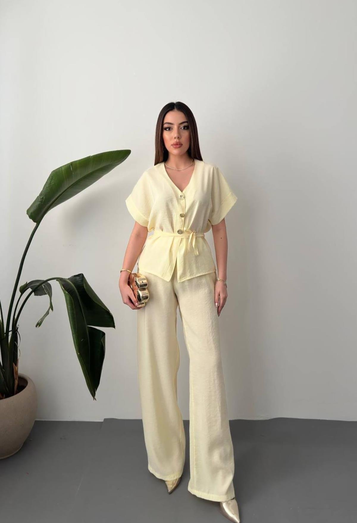 Beige Casual Elegant Formal Set - Brand: Elisa - Women & Kids, Baby Clothes Wholesale - TheBS Women