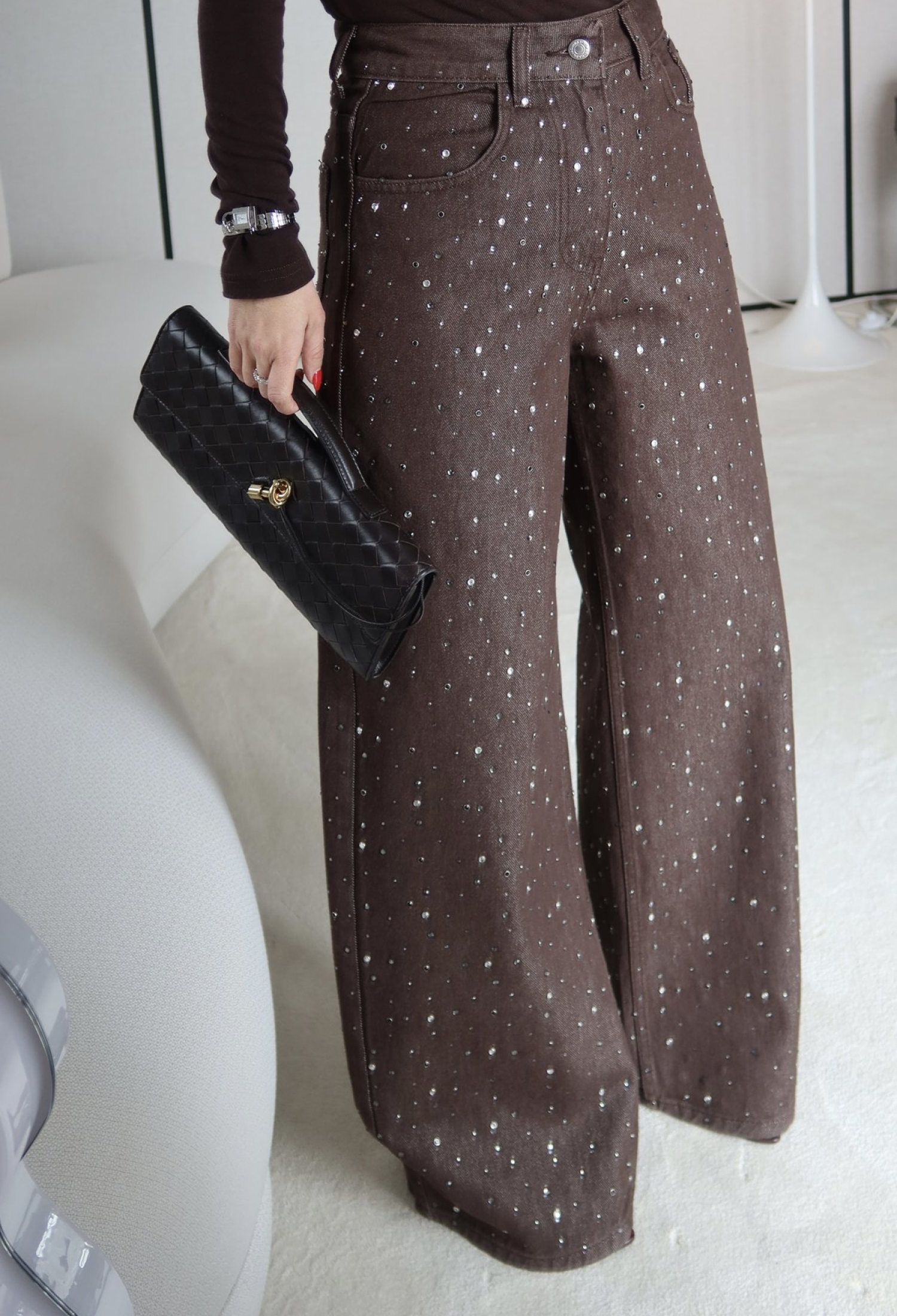 Brown Elegant Wide Leg Palazzo Pants - Brand: Cream Rouge - Women & Kids, Baby Clothes Wholesale - TheBS Women