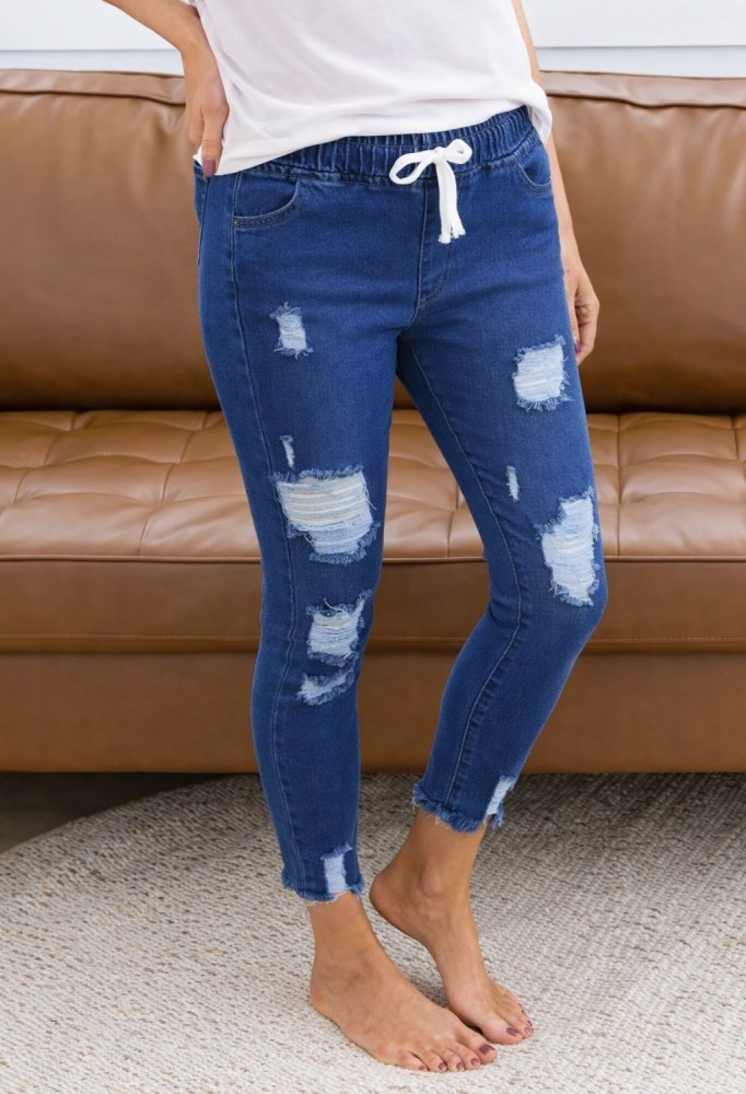 Blue Casual Streetwear Tapered Pants - Brand: Janes - Women & Kids, Baby Clothes Wholesale - TheBS Women