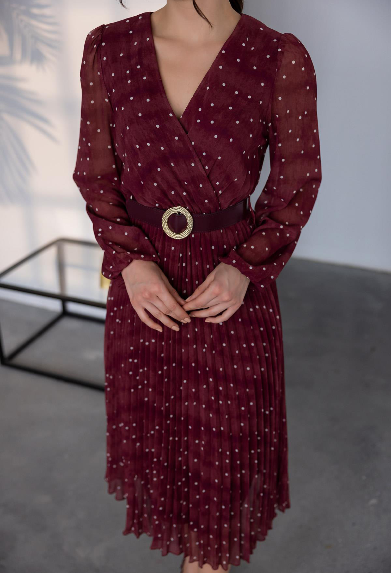 Elegant Polka Dot Wrap Midi Dress - Brand: Mode Roy - Women & Kids, Baby Clothes Wholesale - TheBS Women