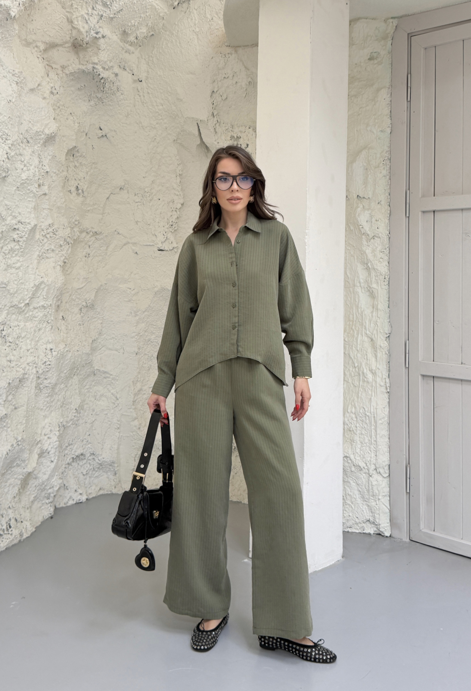 Elegant Casual Set With Striped Palazzo Pants - Brand: Mode Roy - Women & Kids, Baby Clothes Wholesale - TheBS Women