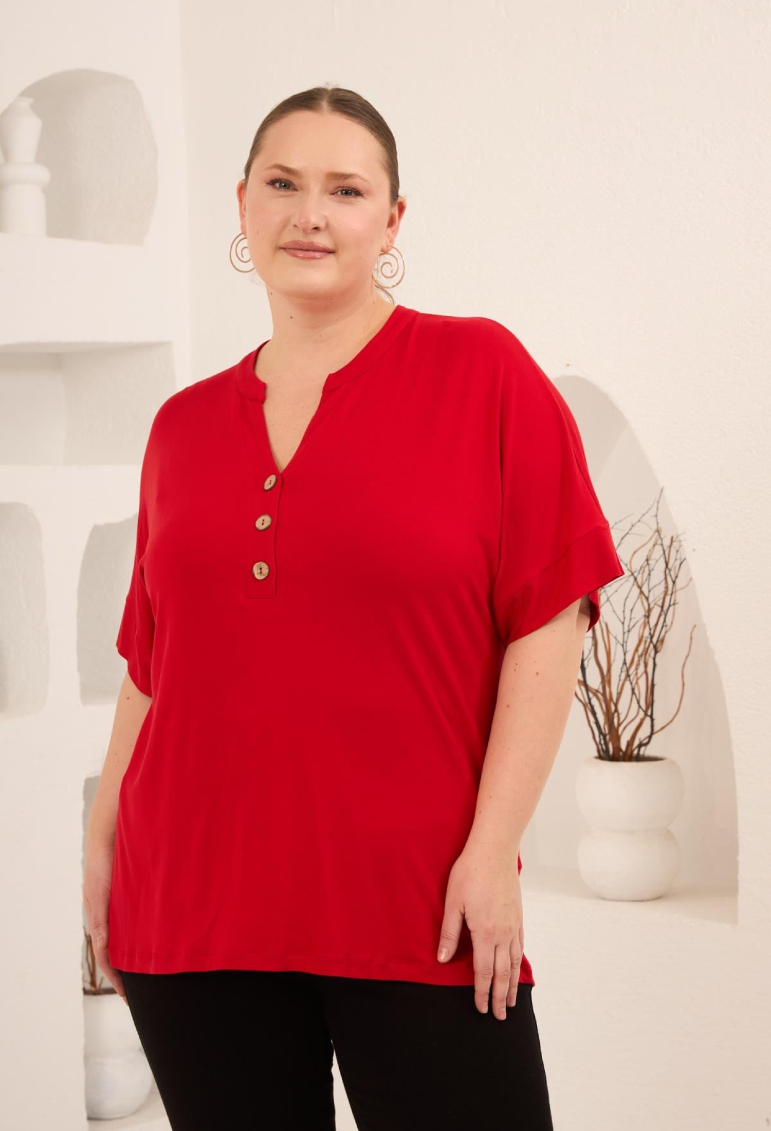 Plus Size V-Neck Casual Blouse - Brand: RMG - Women & Kids, Baby Clothes Wholesale - TheBS Women