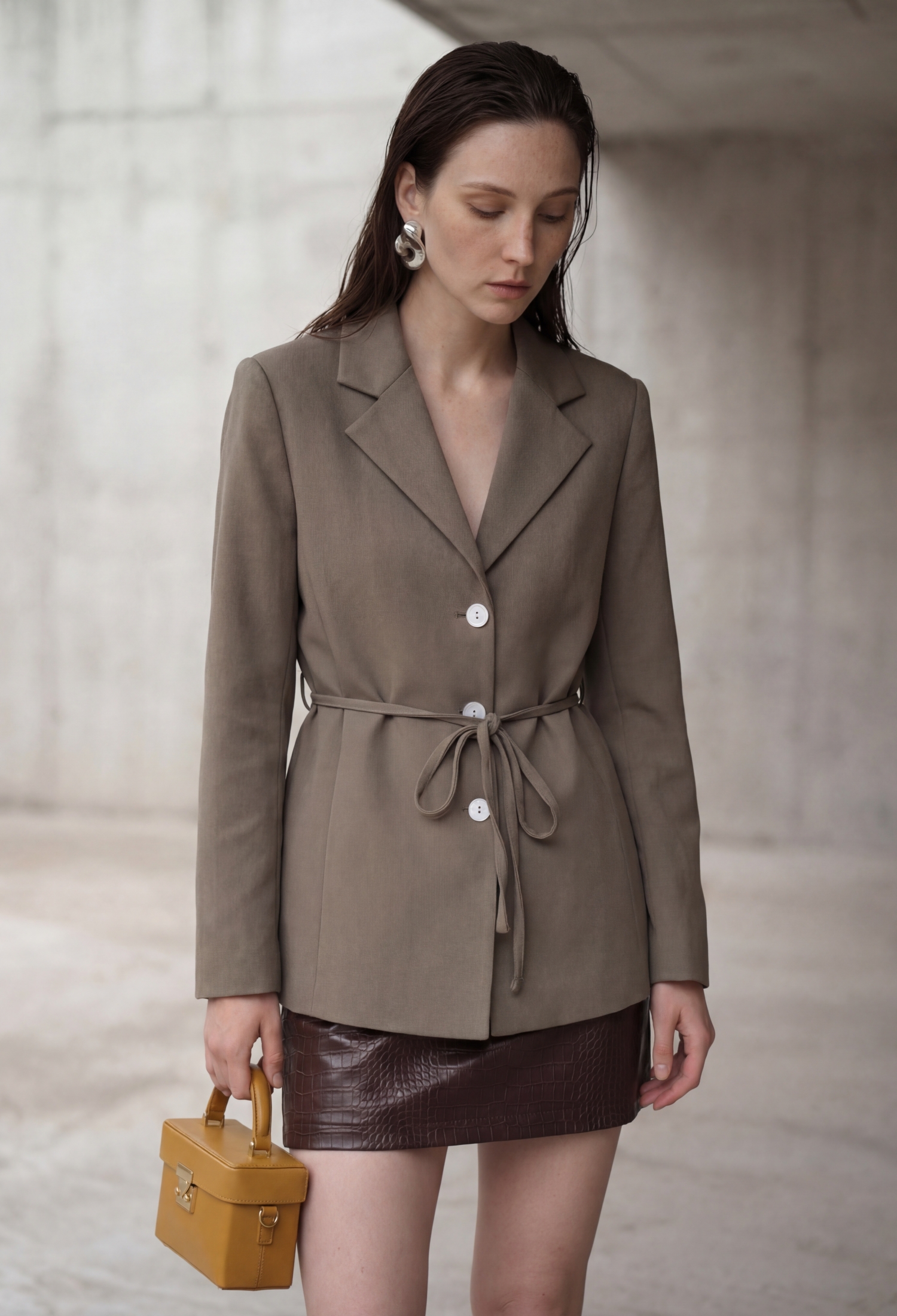 Beige Elegant Single-Breasted Blazer Jacket - Brand: My Fashion - Women & Kids, Baby Clothes Wholesale - TheBS Women