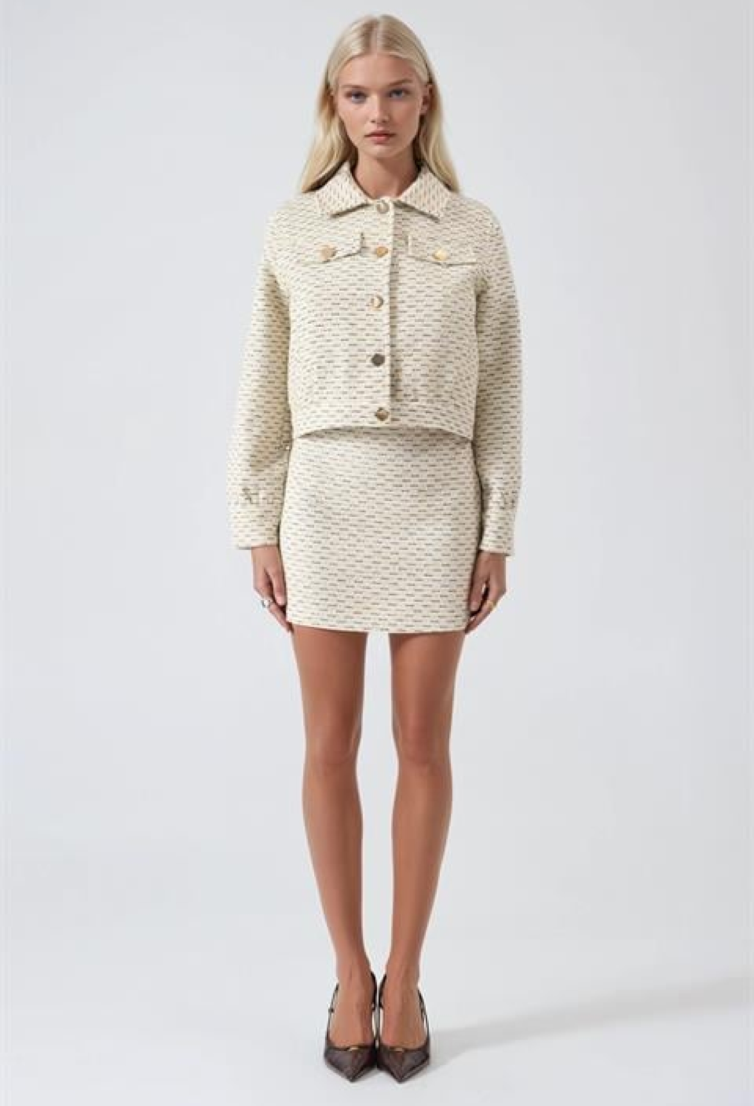 Beige Elegant Formal Set With Flap Pocket - Brand: Sobe Istanbul - Women & Kids, Baby Clothes Wholesale - TheBS Women