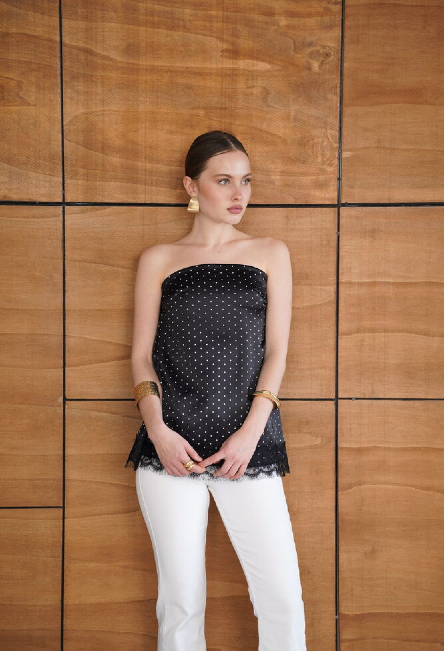 ElegantBlouse With Polka Dot Cap Sleeves - Brand: Topshow - Women & Kids, Baby Clothes Wholesale - TheBS Women