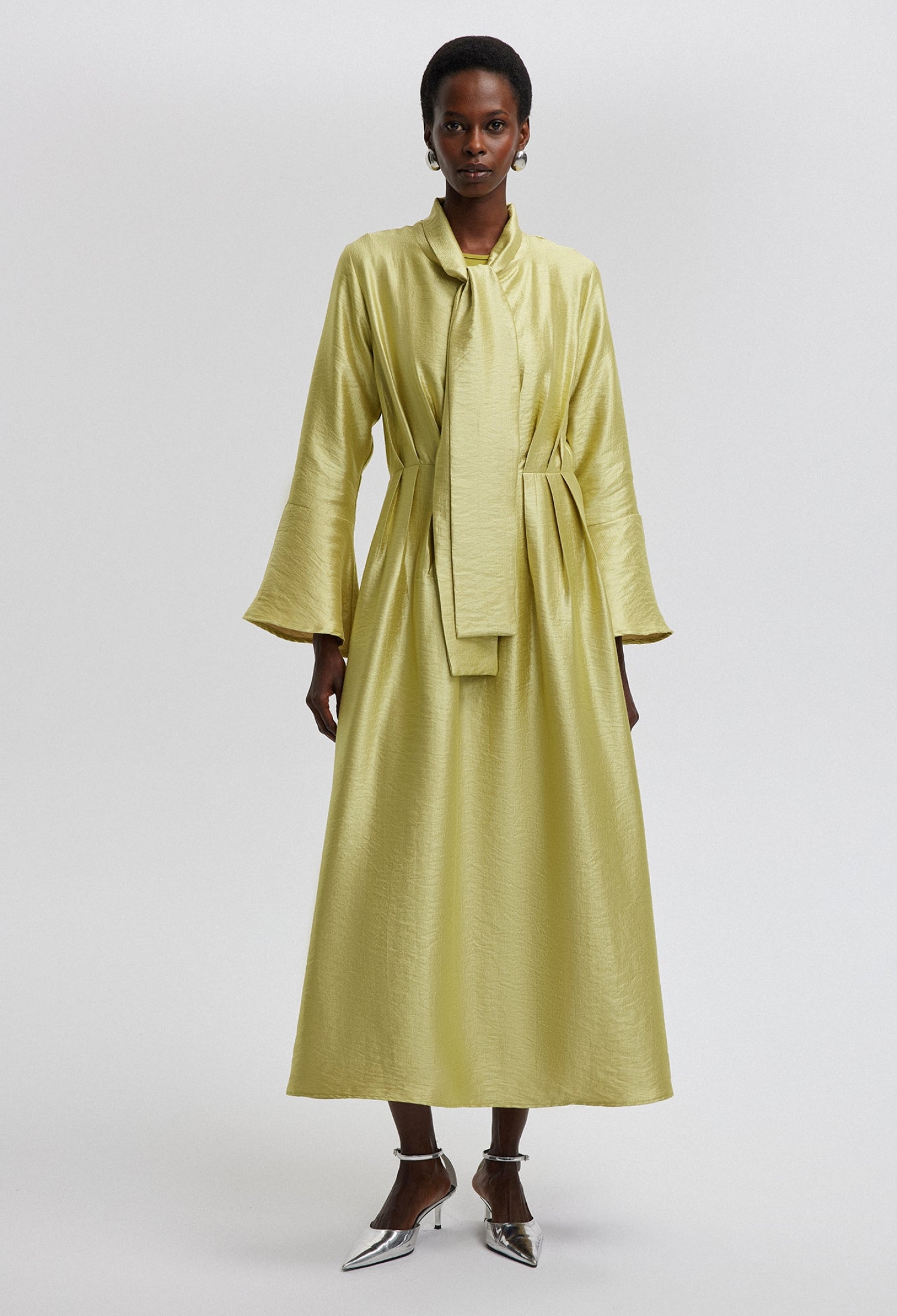 Khaki Modest Elegant A-Line Dress - Brand: Touche Prive - Women & Kids, Baby Clothes Wholesale - TheBS Women