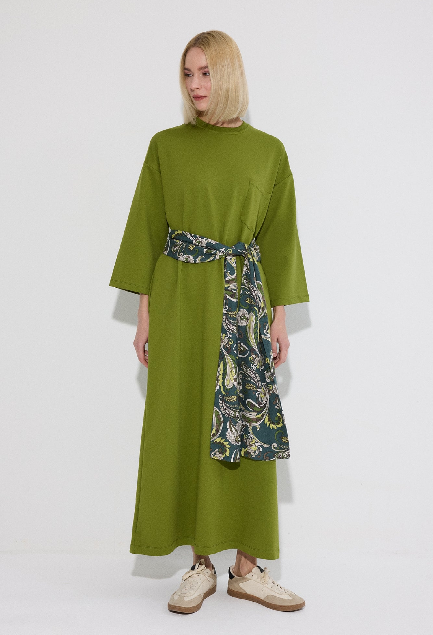 Maxi Sweater Dress With 3/4 Sleeves - Brand: Touche Prive - Women & Kids, Baby Clothes Wholesale - TheBS Women