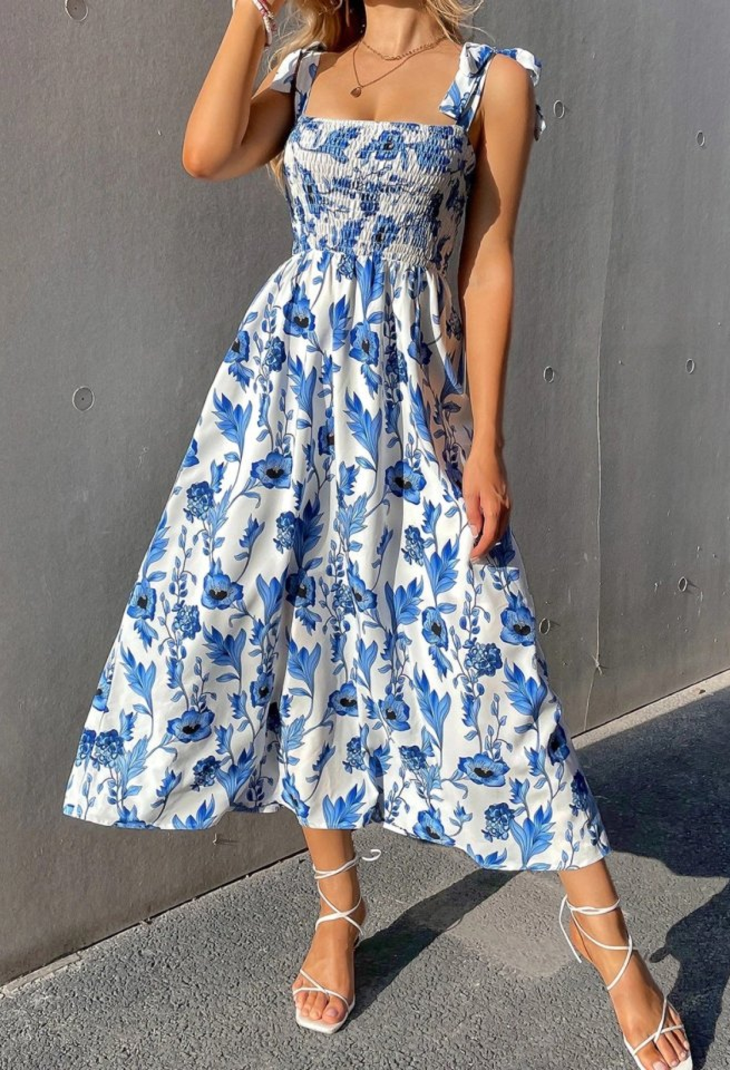 Blue Fit And Flare Floral Dress - Brand: Janes - Women & Kids, Baby Clothes Wholesale - TheBS Women