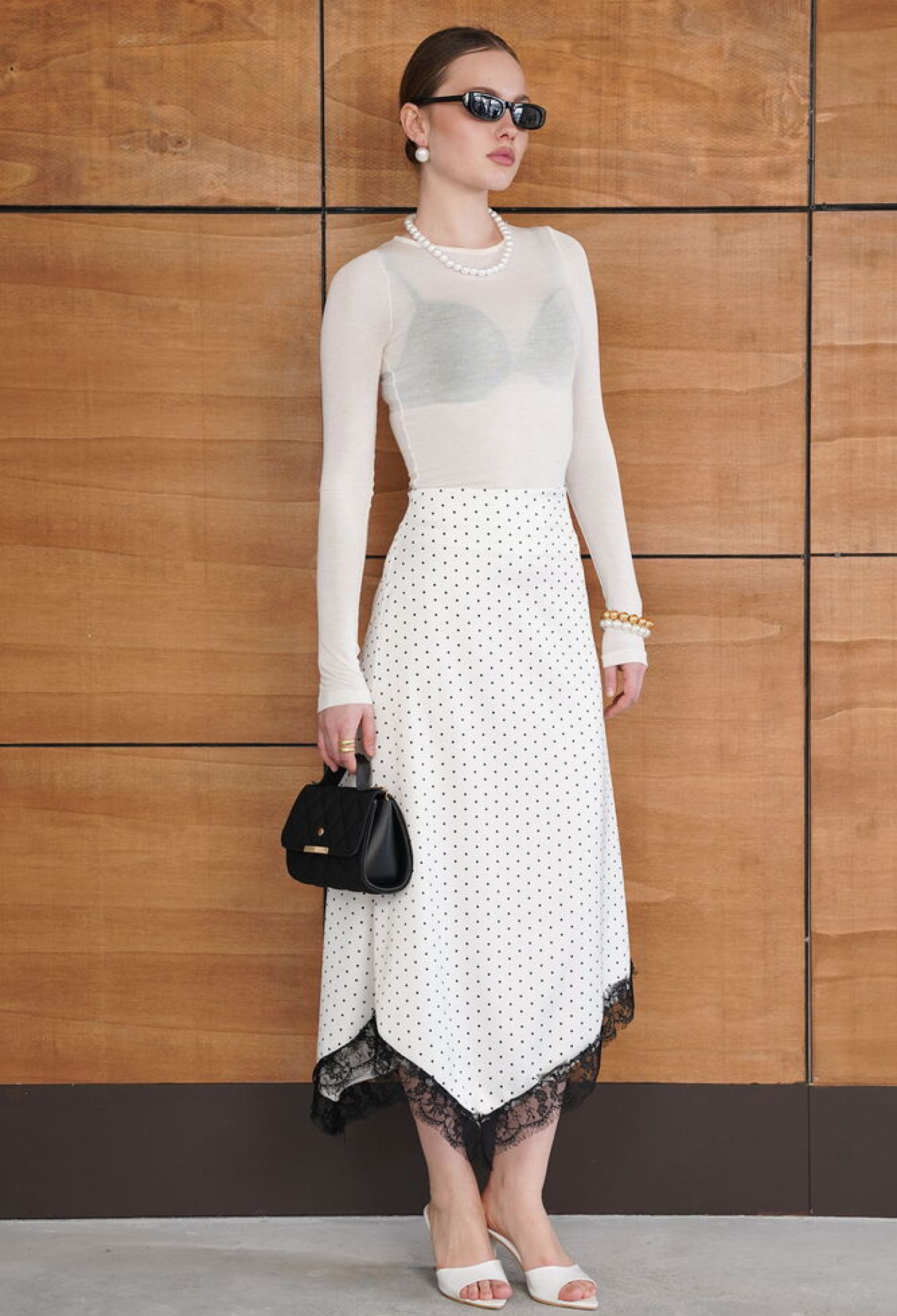 White Elegant Asymmetrical Midi Skirt - Brand: Topshow - Women & Kids, Baby Clothes Wholesale - TheBS Women