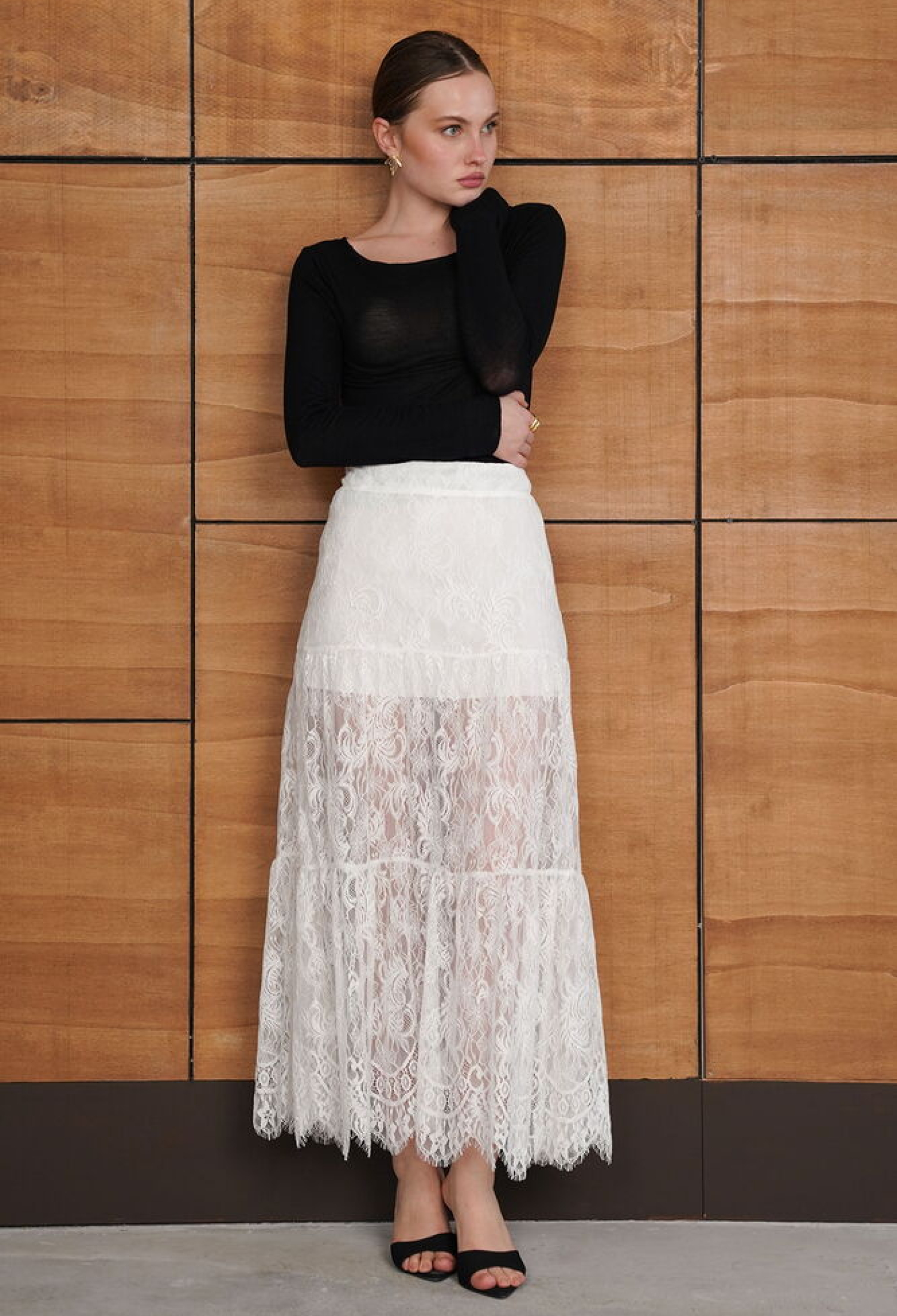White Elegant Formal Vintage Layered Maxi Skirt - Brand: Topshow - Women & Kids, Baby Clothes Wholesale - TheBS Women