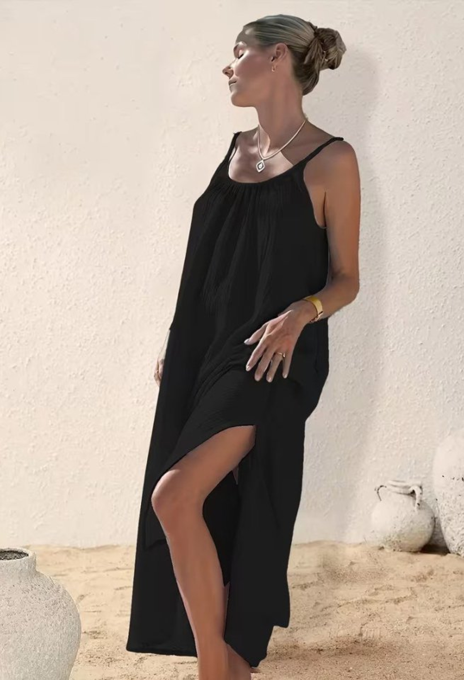 Sleeveless Maxi Slip Dress With Round Neck - Brand: Janes - Women & Kids, Baby Clothes Wholesale - TheBS Women