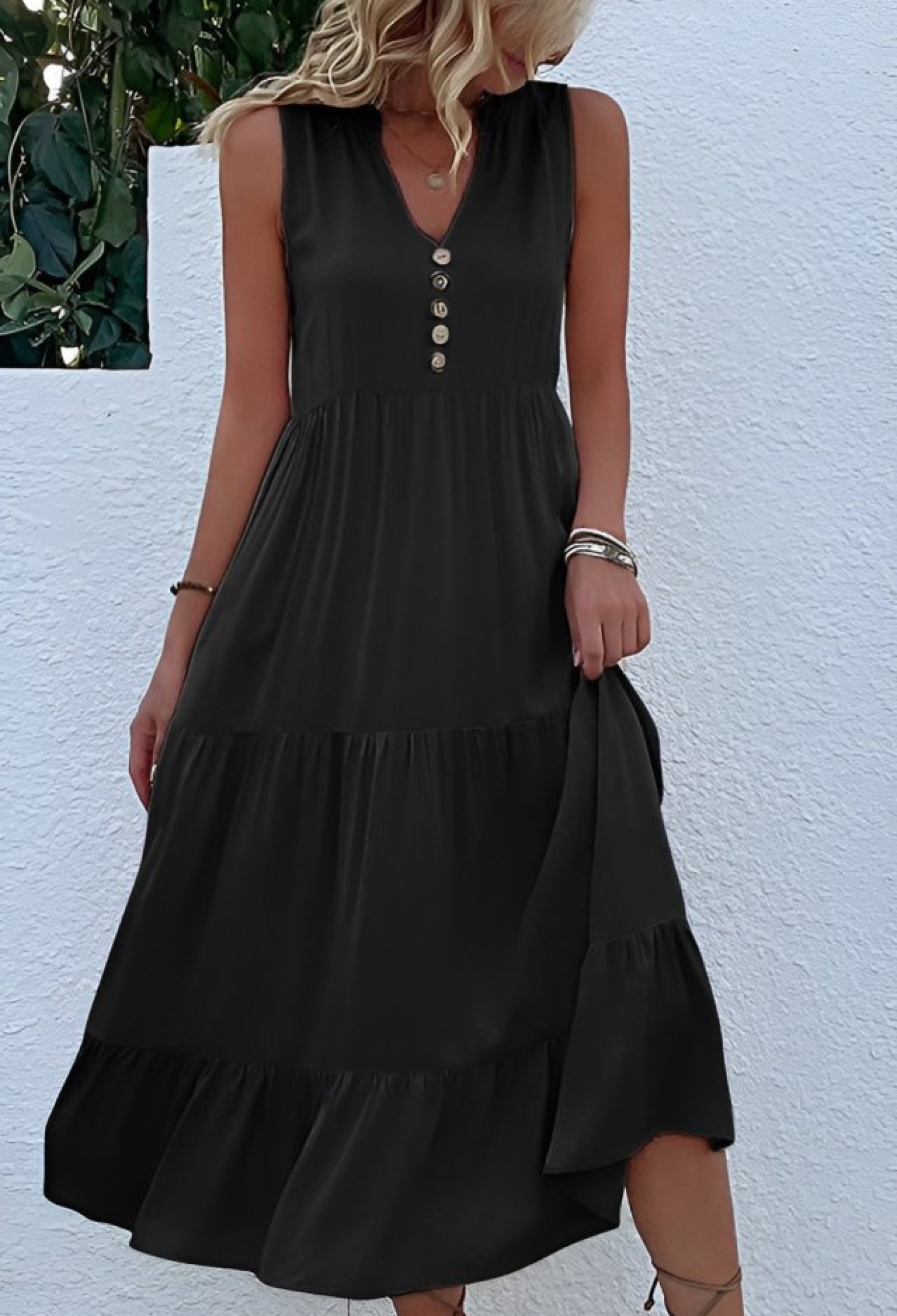 Fit And Flare V-Neck Midi Dress - Brand: Janes - Women & Kids, Baby Clothes Wholesale - TheBS Women