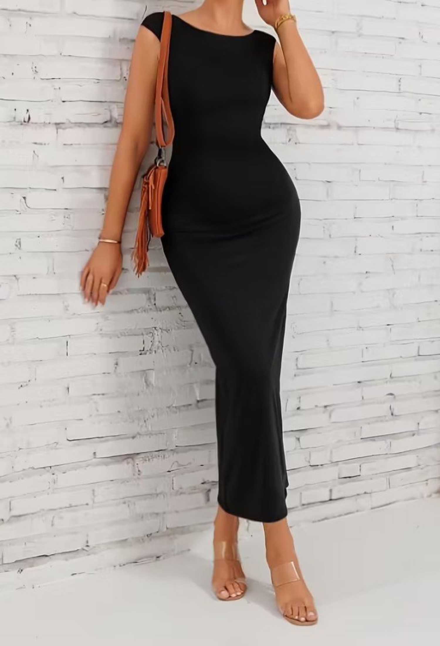 Elegant Backless Maxi Dress With Cap Sleeves - Brand: Janes - Women & Kids, Baby Clothes Wholesale - TheBS Women