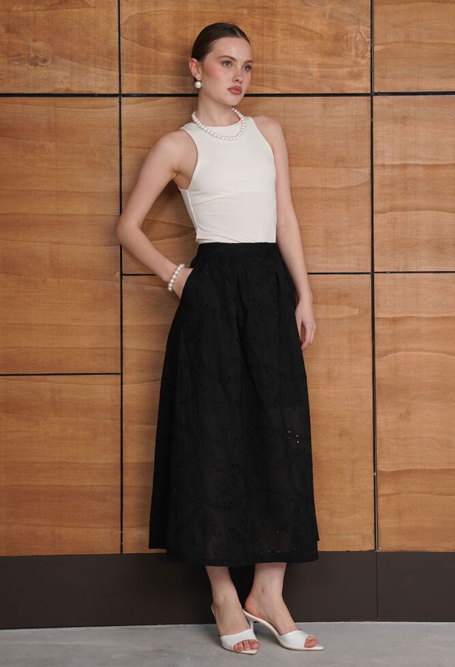Elegant High Waist Flared Maxi Skirt - Brand: Topshow - Women & Kids, Baby Clothes Wholesale - TheBS Women