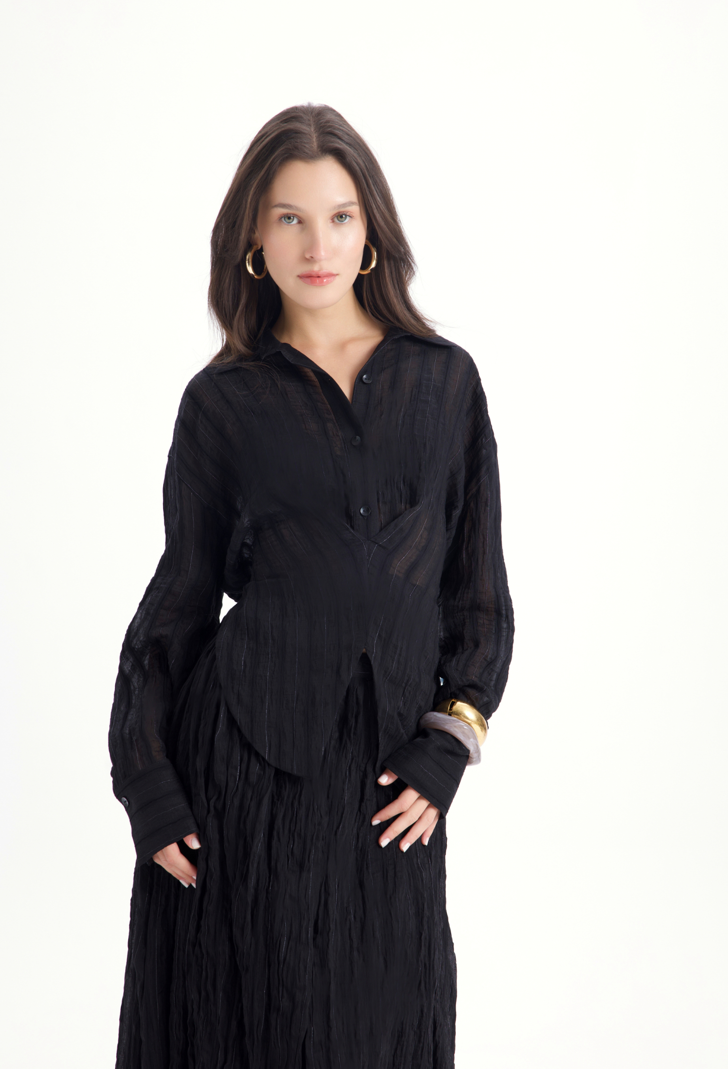 ElegantStriped Formal Shirt - Brand: Mai Collection - Women & Kids, Baby Clothes Wholesale - TheBS Women