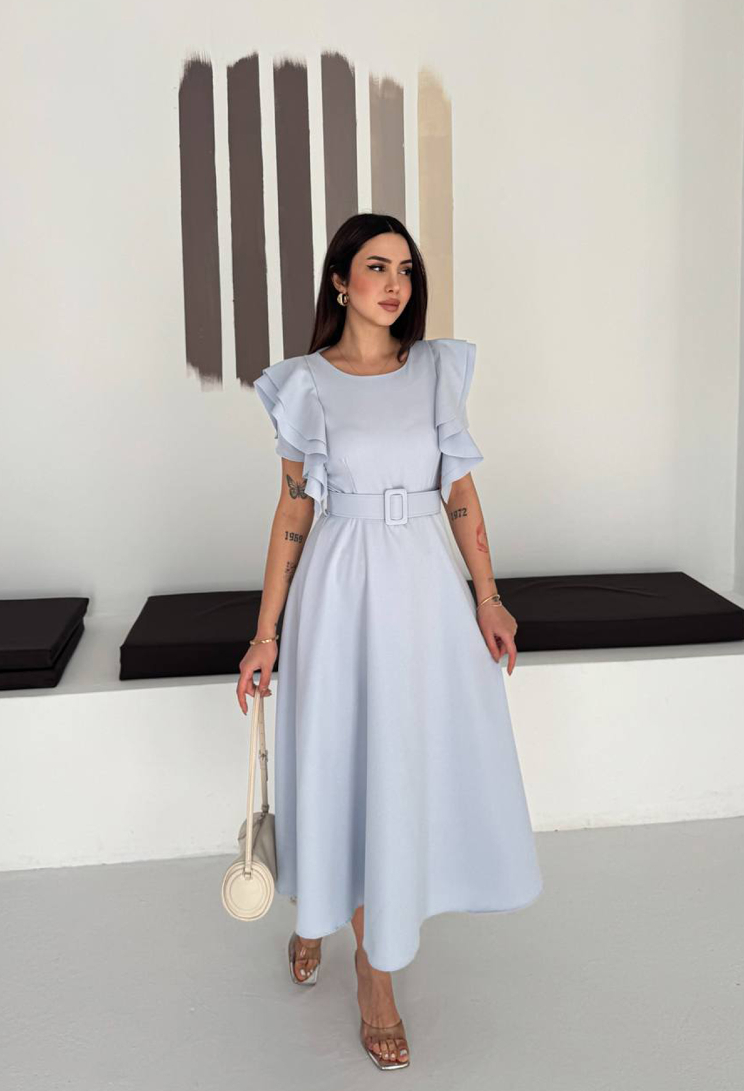 Elegant Grey Dress - Brand: Mode Roy - Women & Kids, Baby Clothes Wholesale - TheBS Women