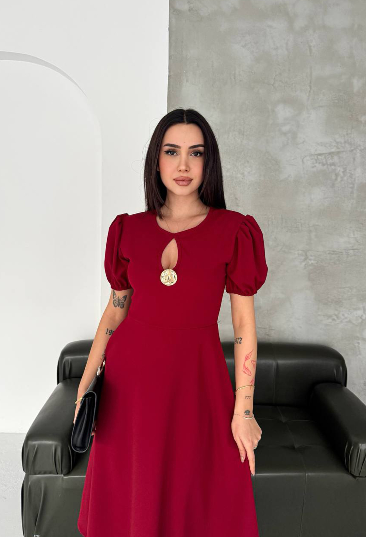 ClaretElegant Fit And Flare Dress - Brand: Mode Roy - Women & Kids, Baby Clothes Wholesale - TheBS Women