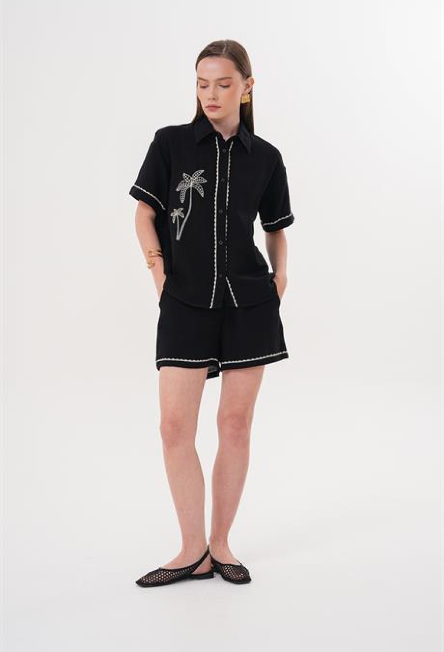 Bermuda Shorts Mid Waist Buttoned - Brand: Levure - Women & Kids, Baby Clothes Wholesale - TheBS Women