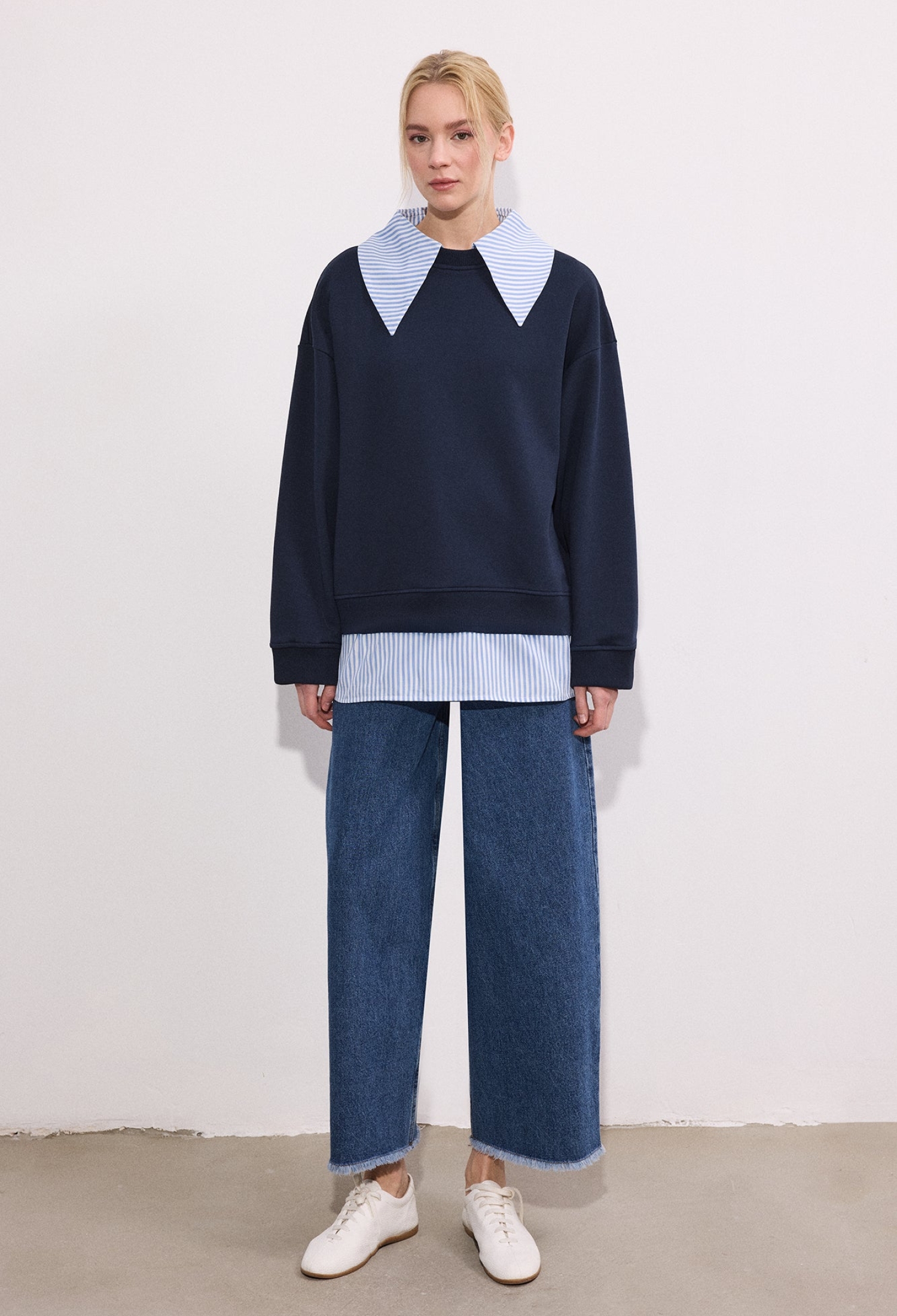 Sweatshirt Oversized Crew Neck Long Sleeve - Brand: Touche Prive - Women & Kids, Baby Clothes Wholesale - TheBS Women